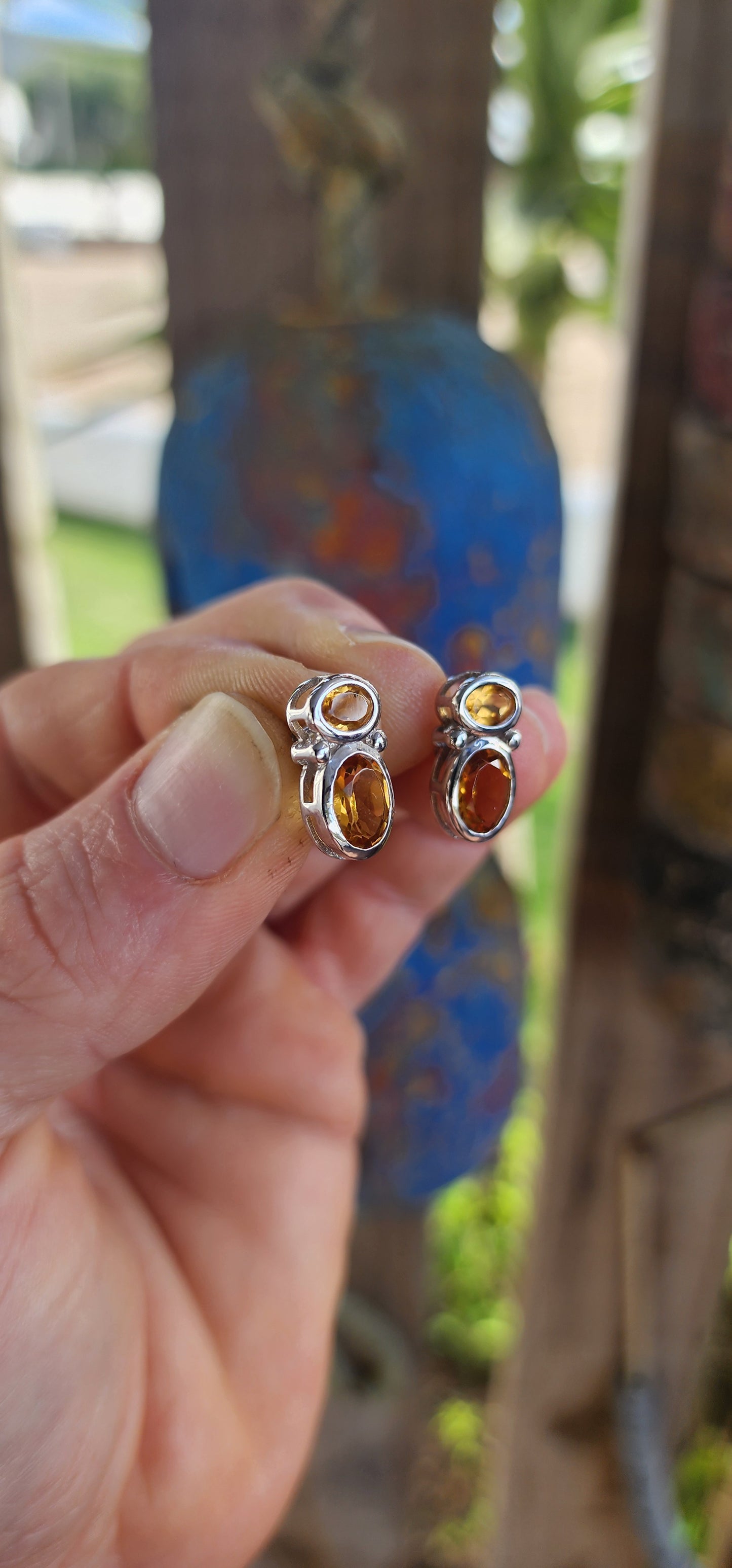 Sterling Silver & Citrine “Jelly Belly” Earrings.