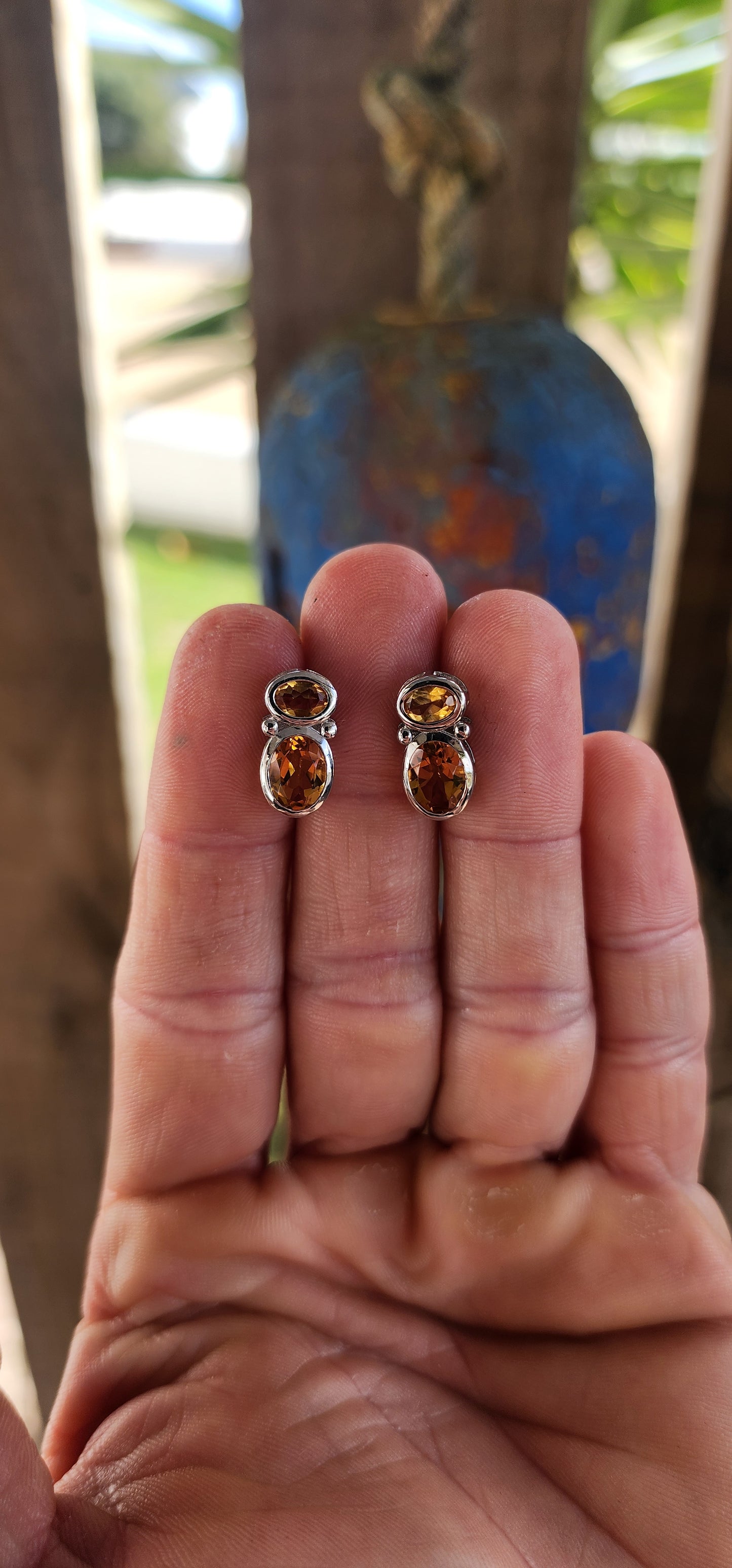 Sterling Silver & Citrine “Jelly Belly” Earrings.