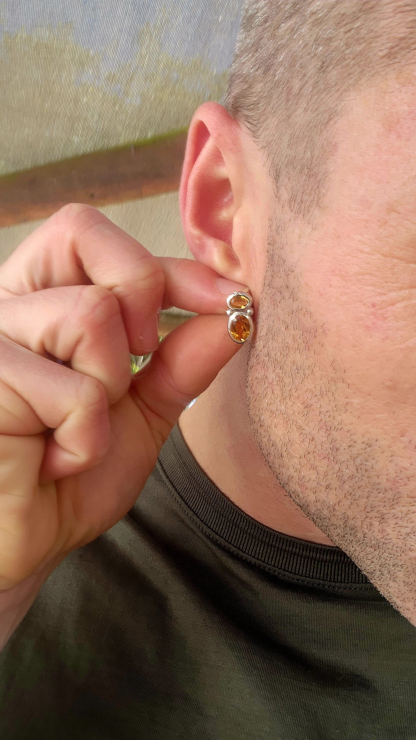Sterling Silver & Citrine “Jelly Belly” Earrings.