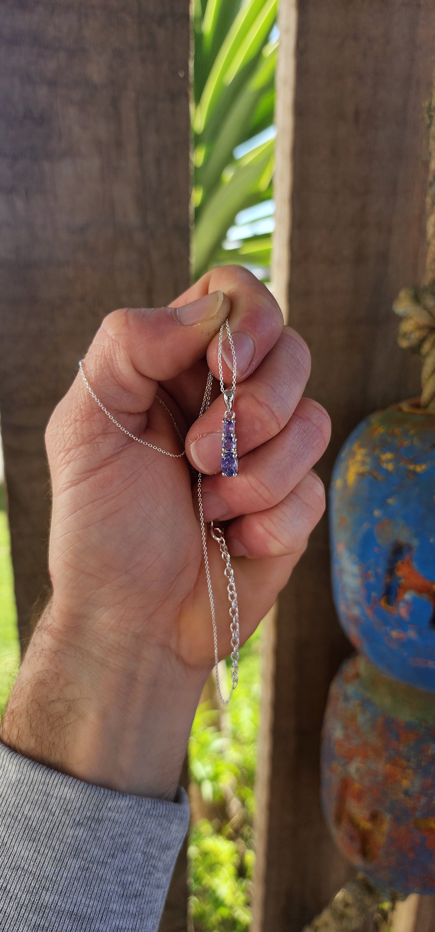 Tanzanite Trifecta Pendant – A Symphony of Lavender Fire.