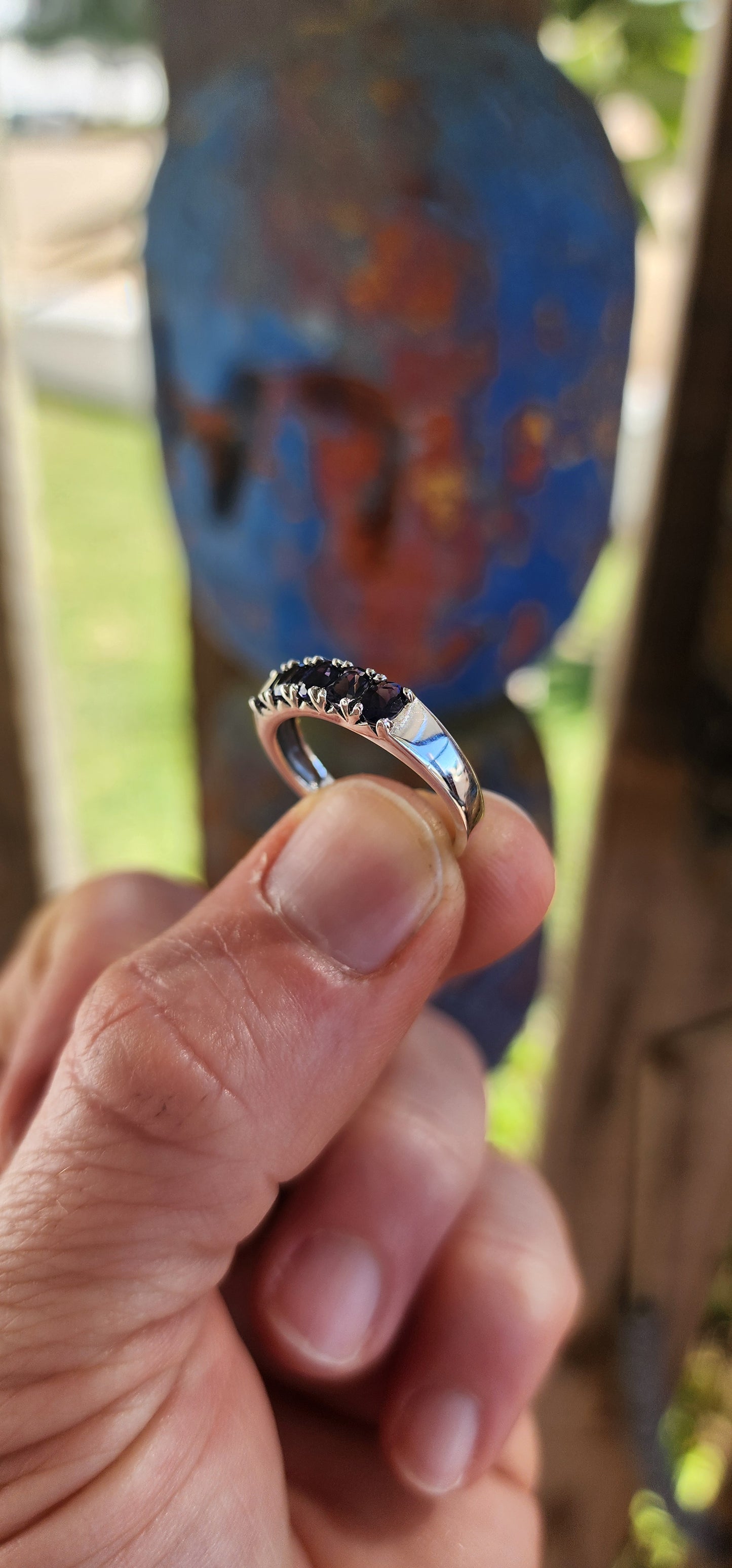 Moonlit Voyage” – Iolite Half Eternity Ring.
