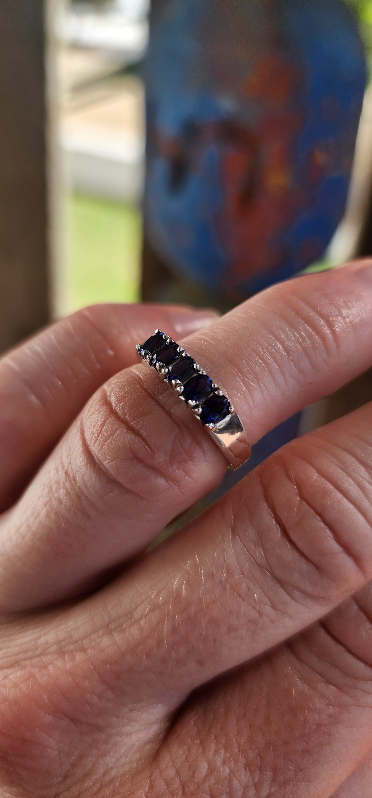 Moonlit Voyage” – Iolite Half Eternity Ring.