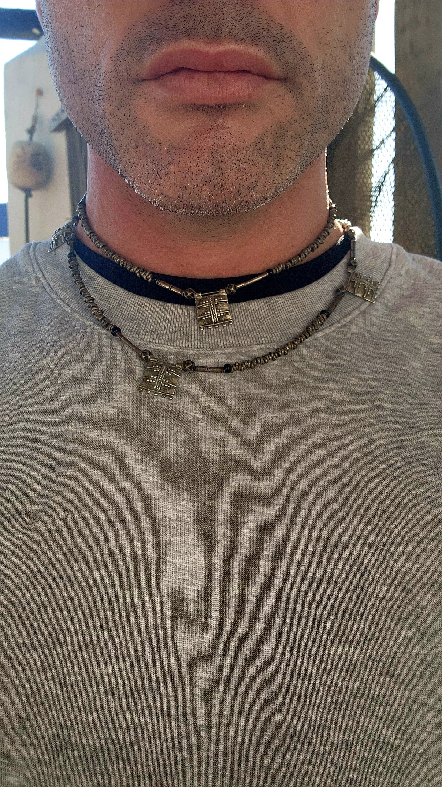 A marvelous and authentic piece of ethnic Ethiopian jewelry, this extra-length necklace embodies both adornment and tradition.
