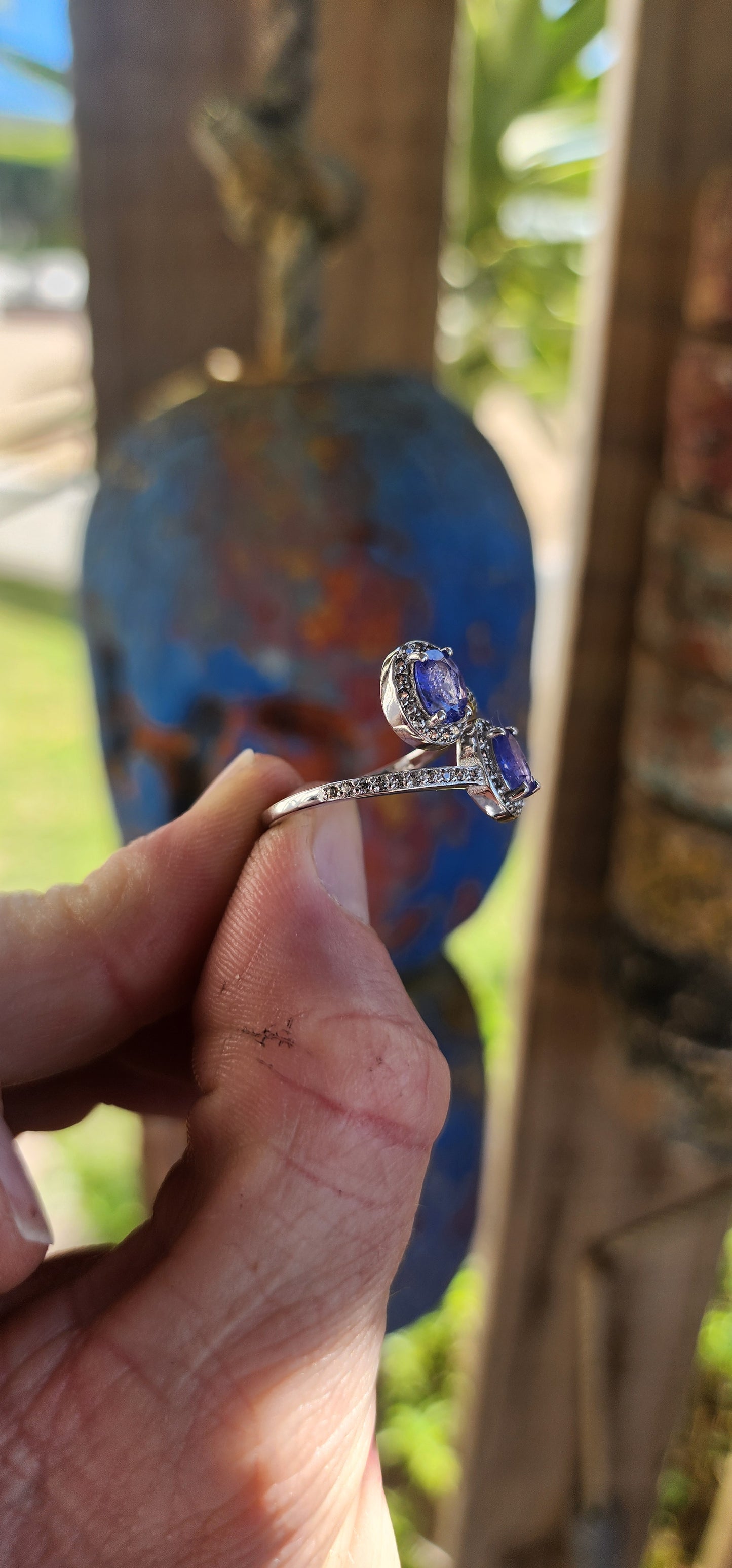 A Celestial Duet — Toi et Moi Bypass Ring Featuring Tanzanites.