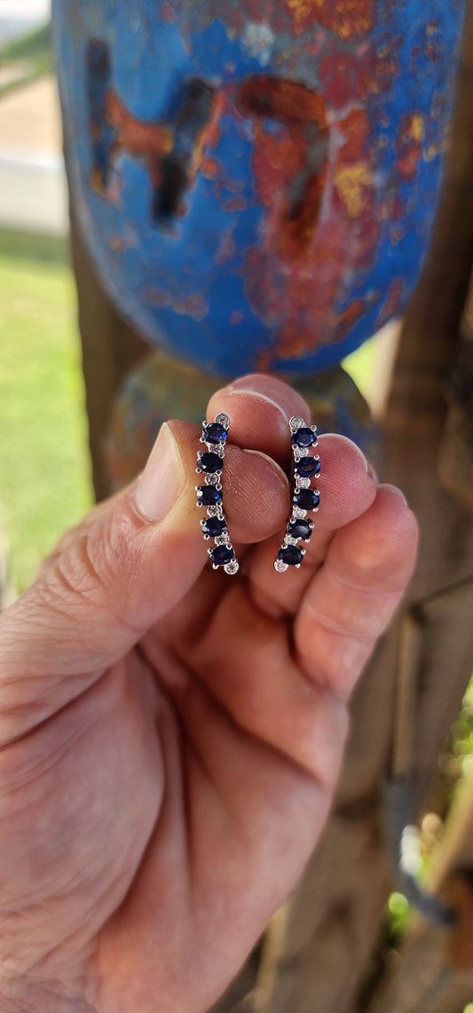 Marvelous in Blue – Sterling Silver & Sapphire Earrings.
