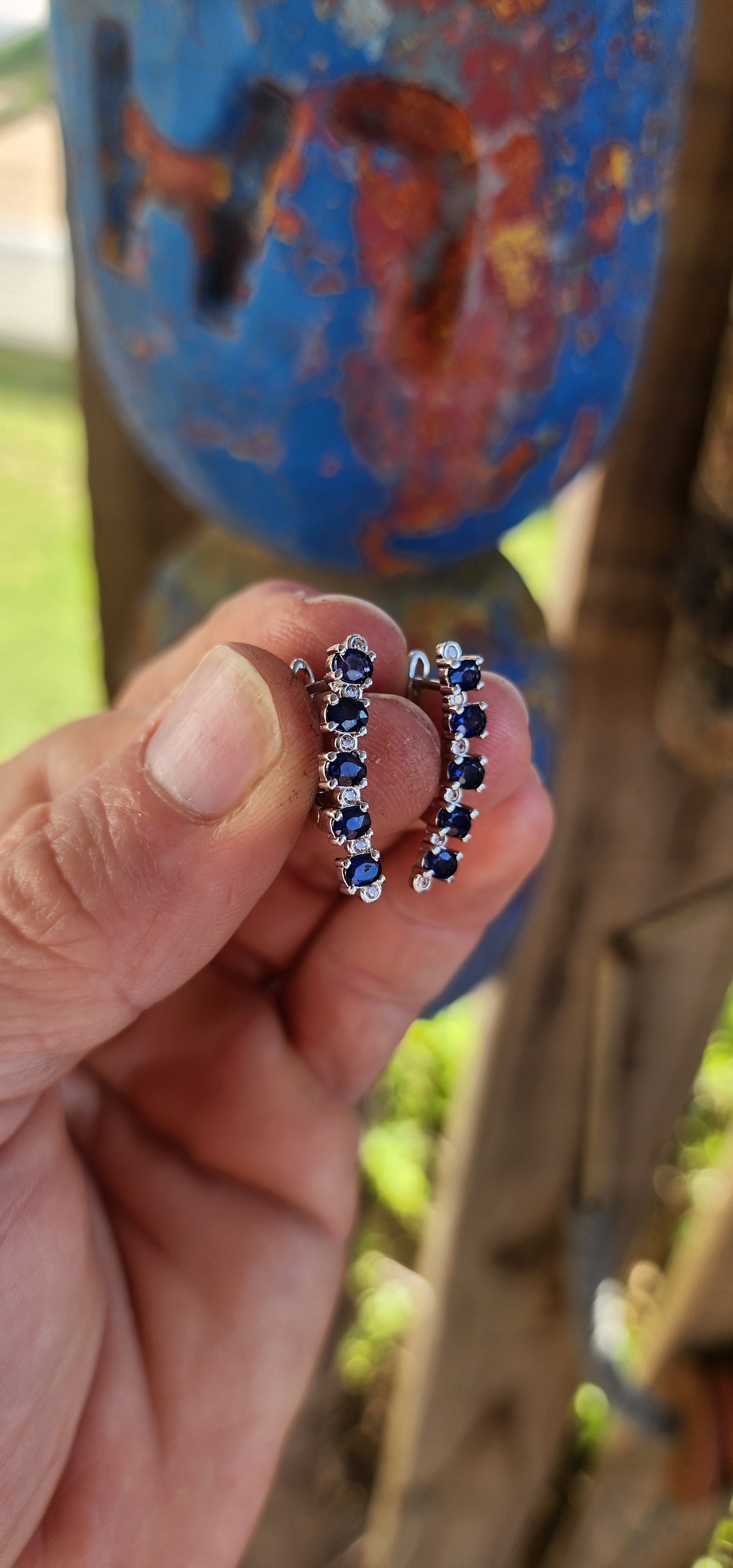 Marvelous in Blue – Sterling Silver & Sapphire Earrings.