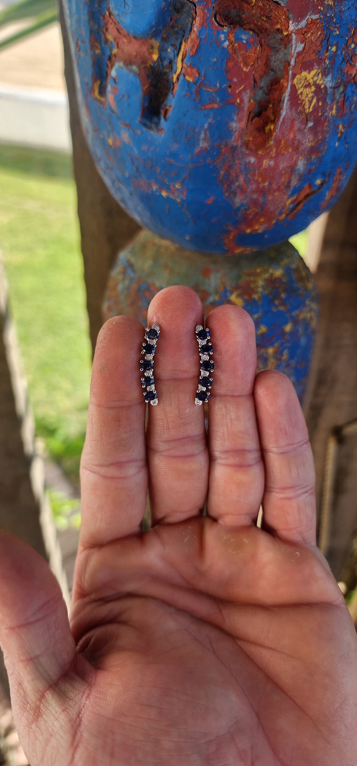 Marvelous in Blue – Sterling Silver & Sapphire Earrings.