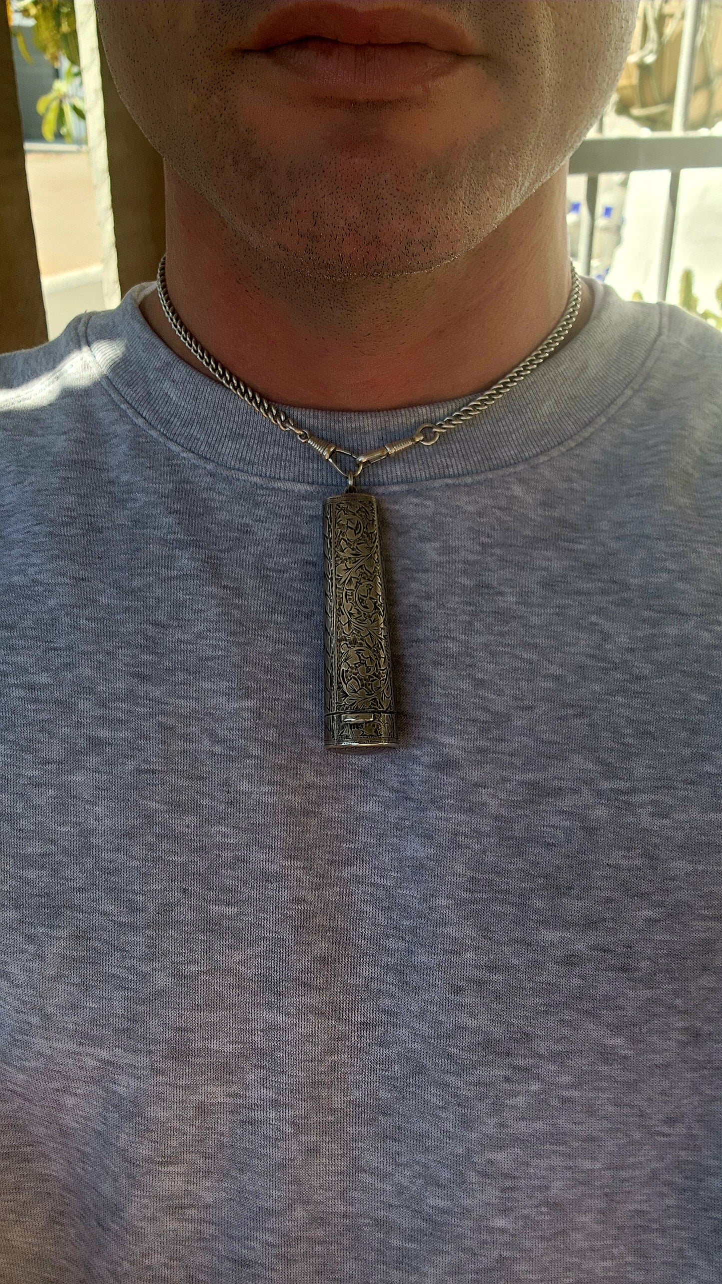 A true treasure from the elegant Edwardian era, this antique hallmarked sterling silver cheroot/cigar holder pendant is both a rare survivor and a conversation piece.