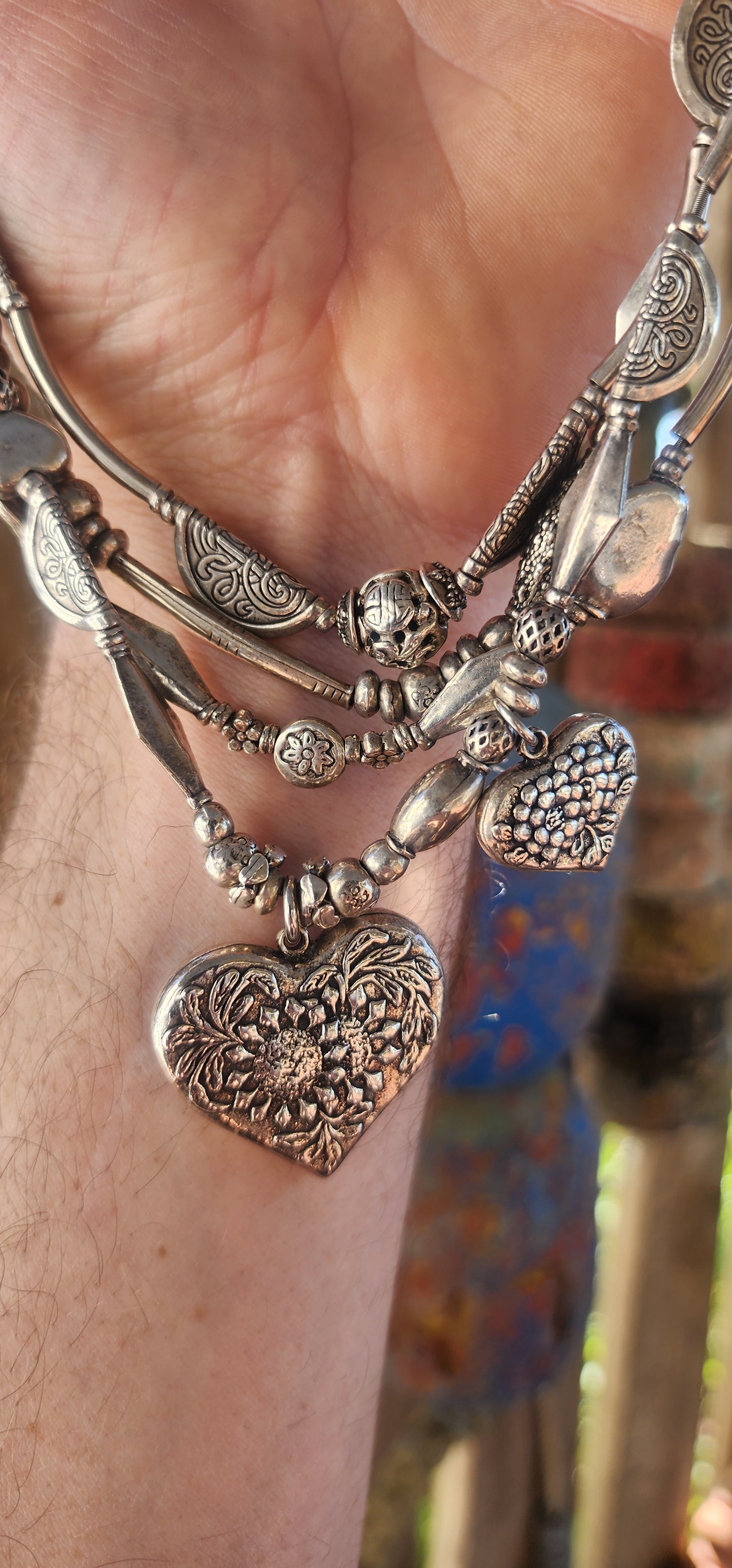 This chunky designer multi-strand heart necklace by Gas Bijoux is a bold and romantic statement piece that perfectly embodies the brand’s signature blend of bohemian luxury and Parisian sophistication.