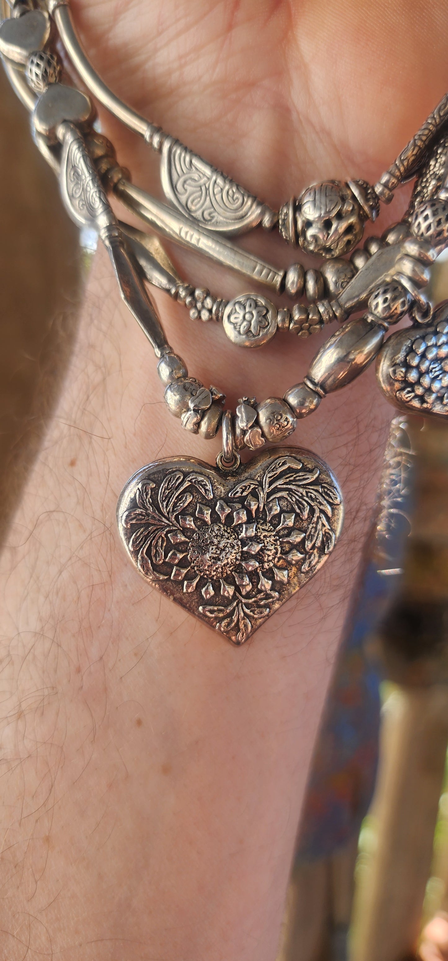 This chunky designer multi-strand heart necklace by Gas Bijoux is a bold and romantic statement piece that perfectly embodies the brand’s signature blend of bohemian luxury and Parisian sophistication.