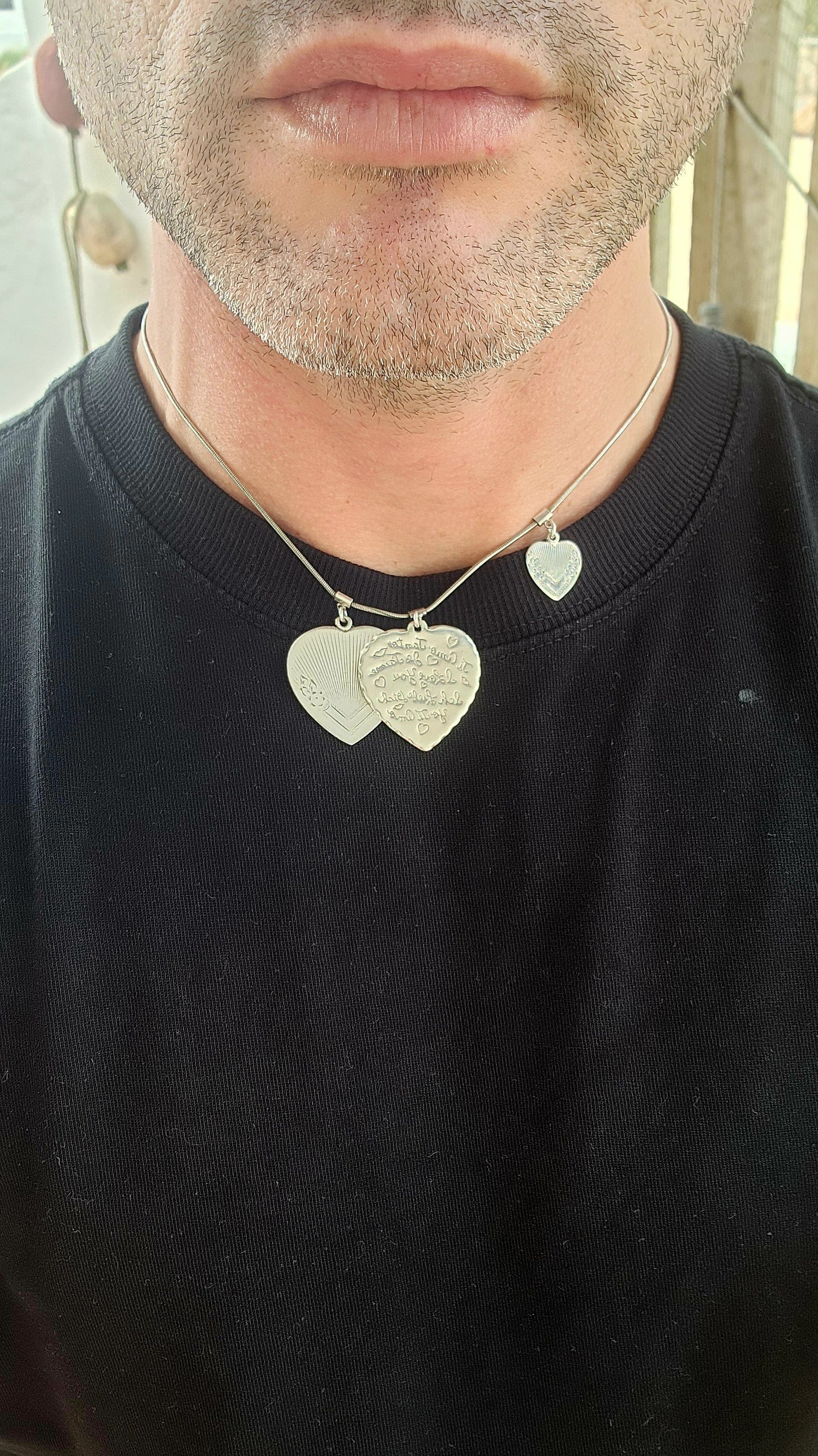 Designer costume silver-plated “I Love You” necklace by the renowned French jewelry house Gas Bijoux.
