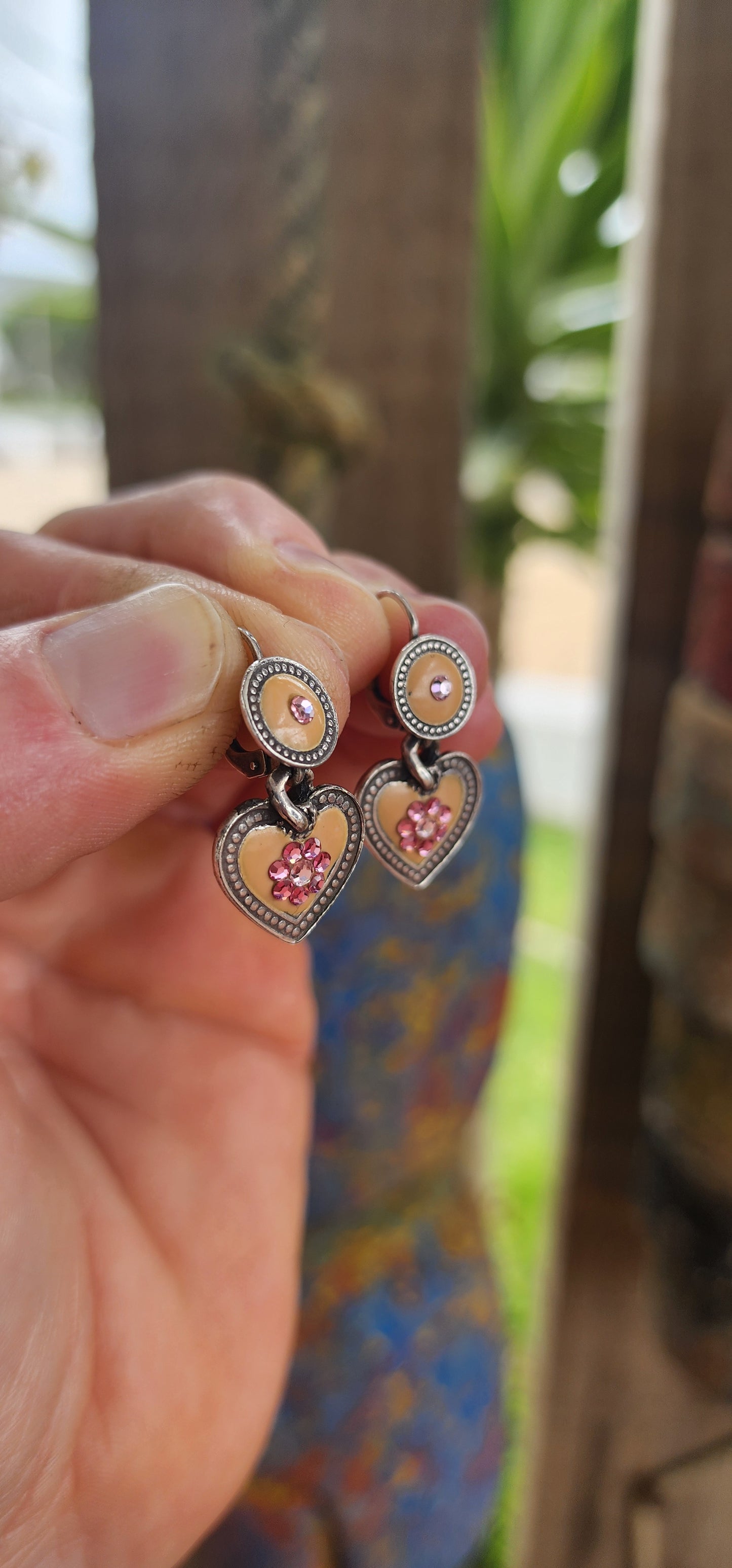 Pair of Designer Heart Drop Earrings by Gas Bijoux (France).
