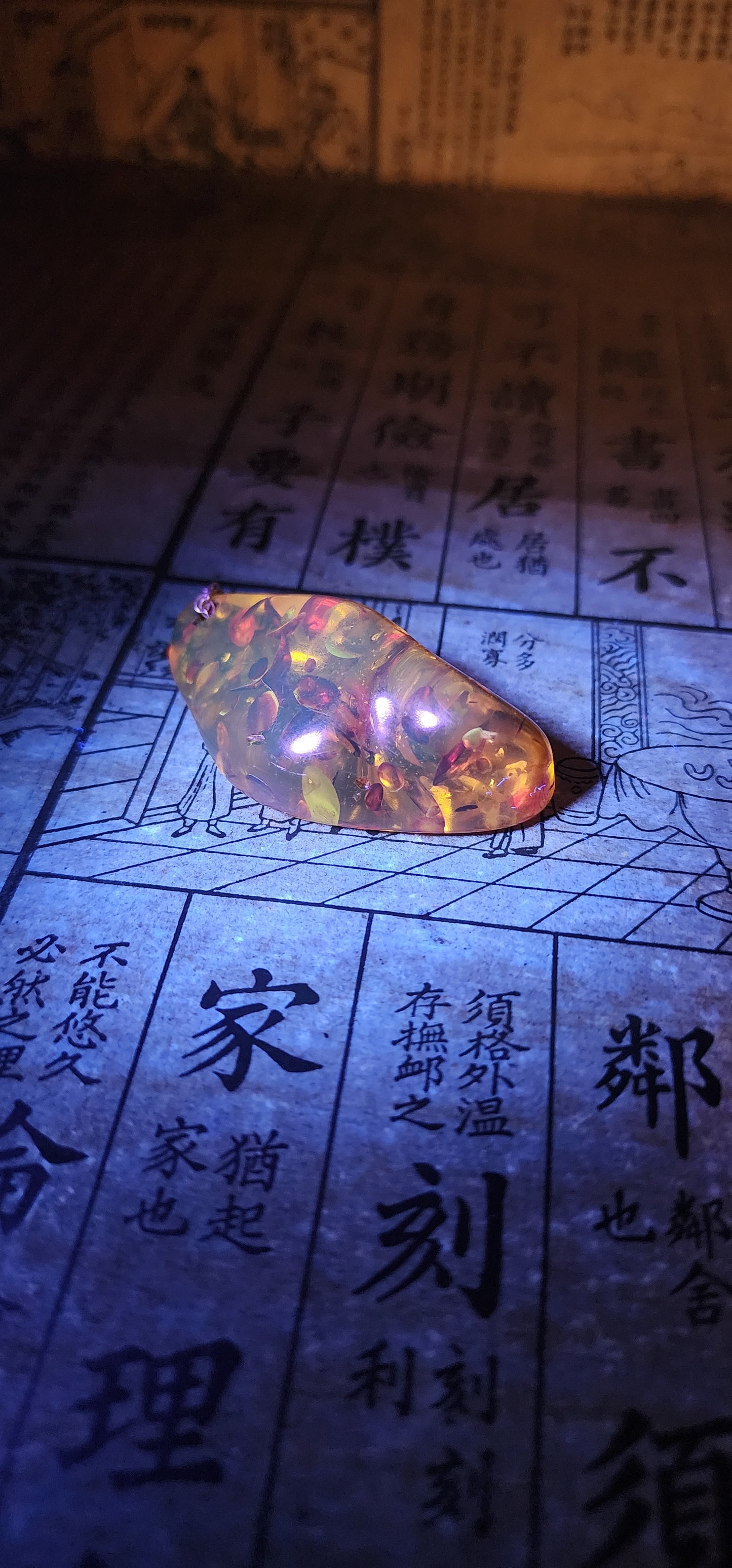 Magnificent and luminous, this large Baltic “piebald” amber pendant glows like captured sunlight!