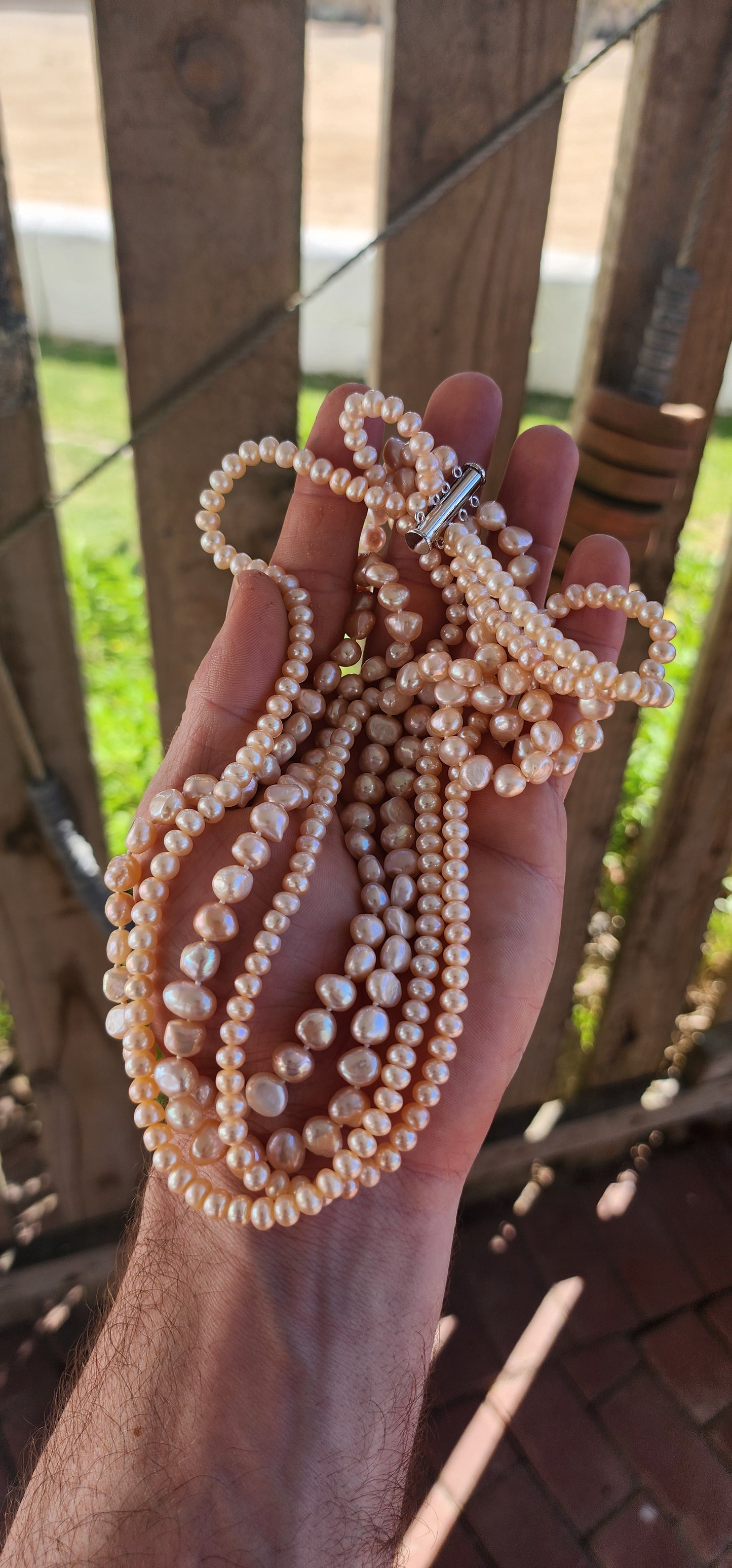 Beautiful and elegant — this chunky four-strand freshwater pearl necklace is a true statement of natural beauty.