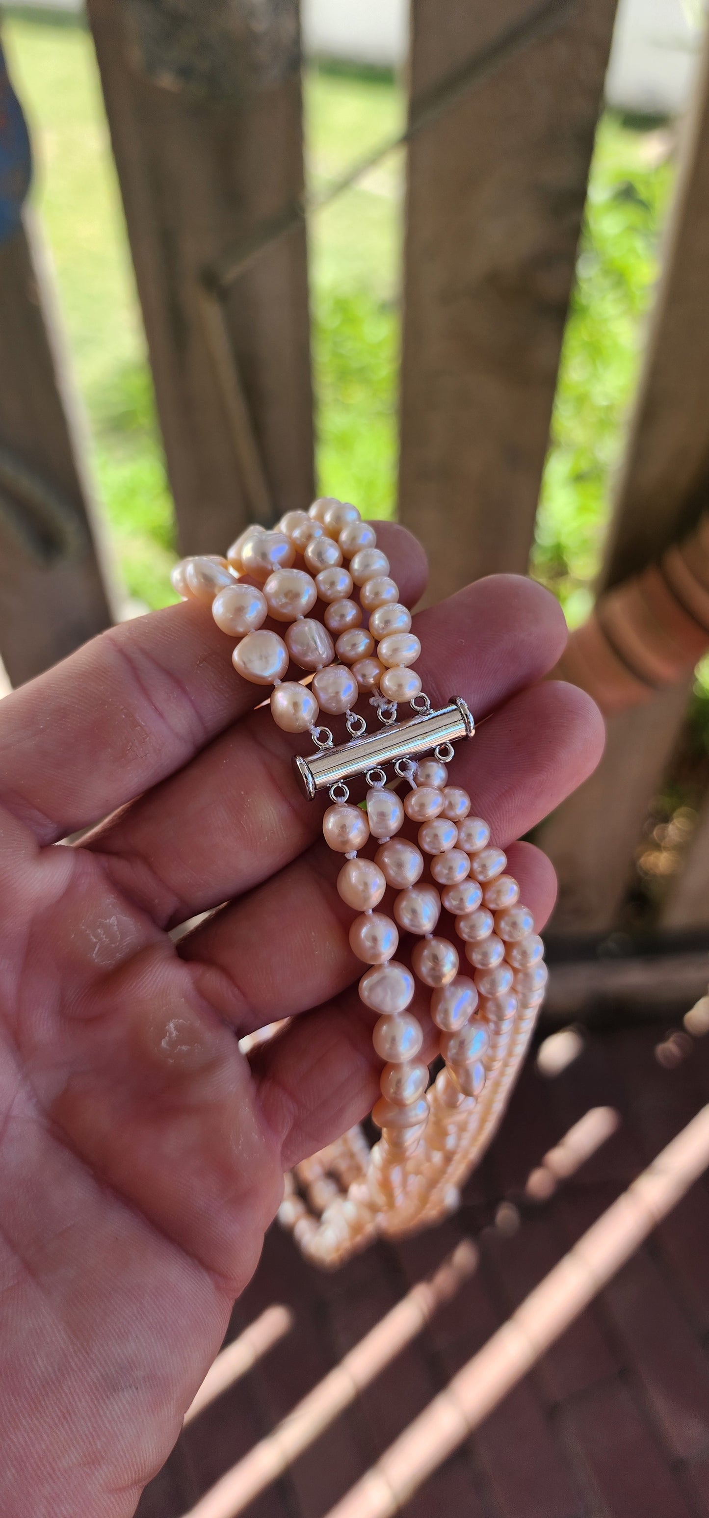 Beautiful and elegant — this chunky four-strand freshwater pearl necklace is a true statement of natural beauty.