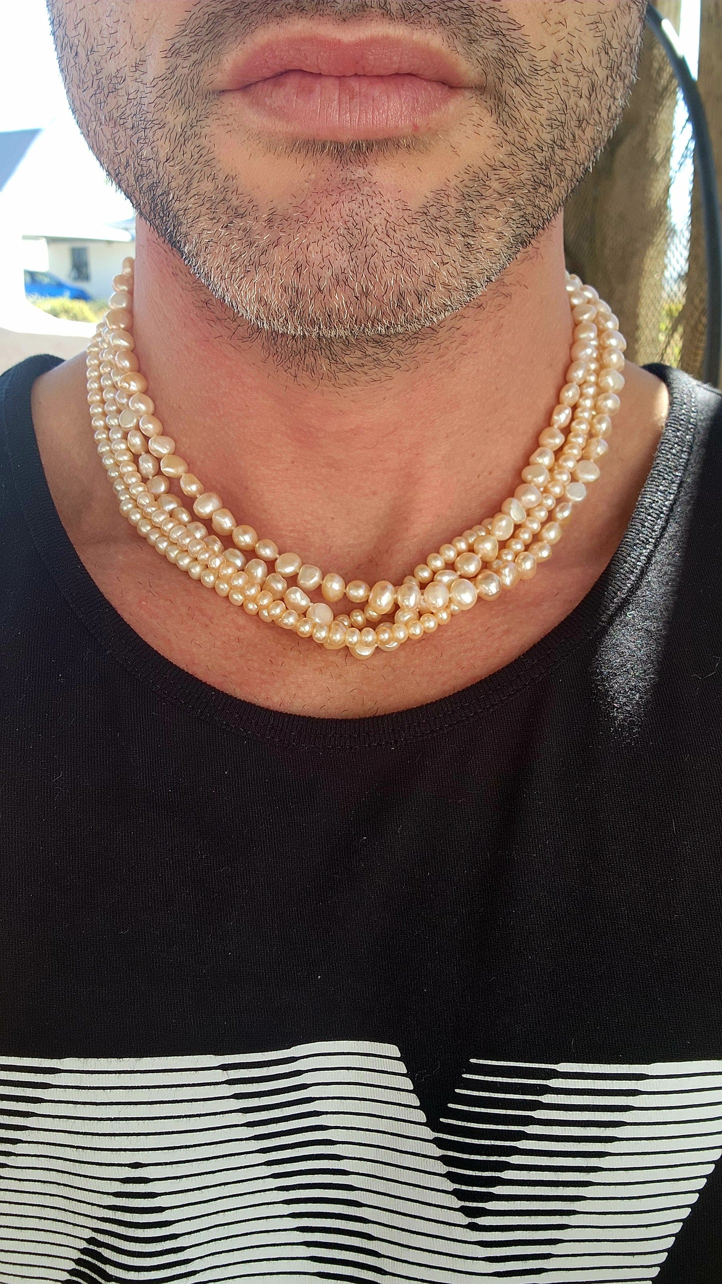 Beautiful and elegant — this chunky four-strand freshwater pearl necklace is a true statement of natural beauty.