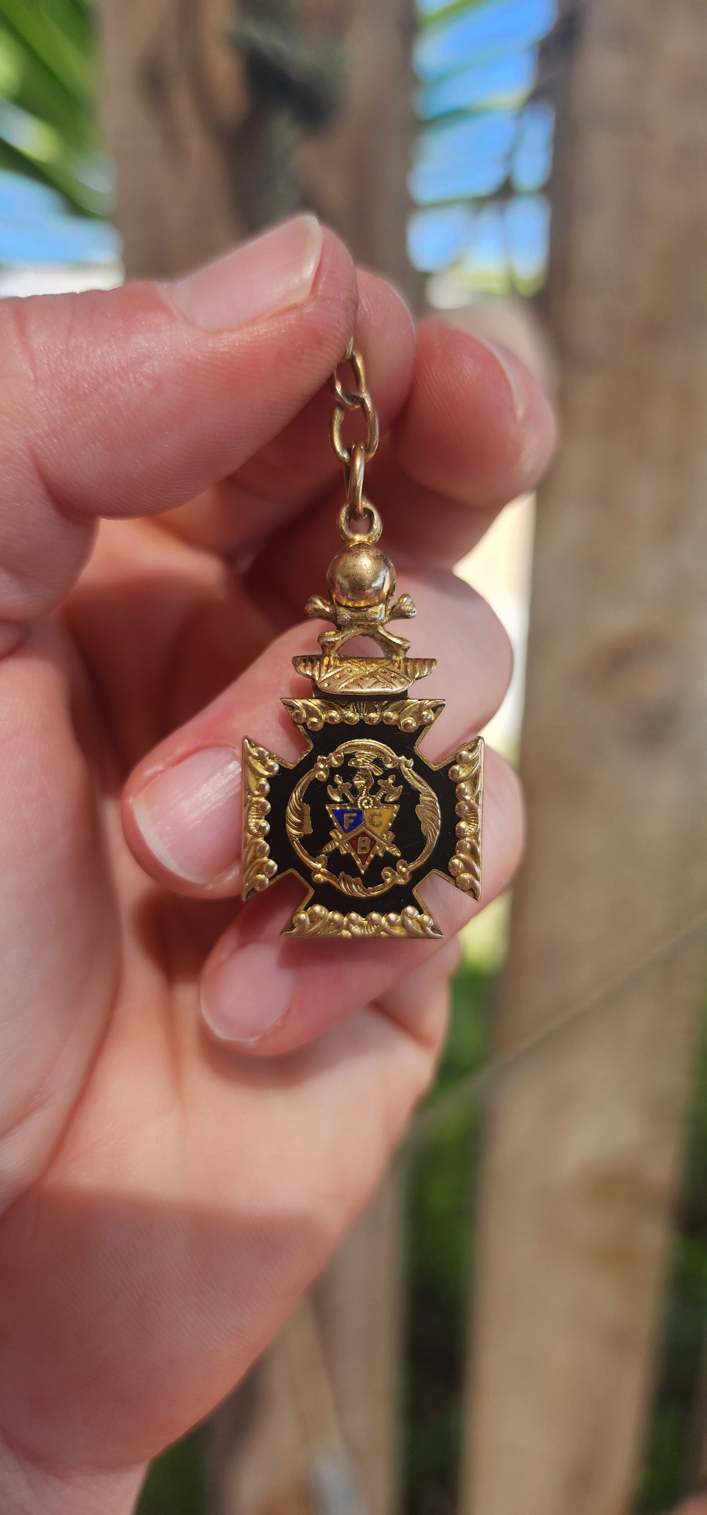 Antique Knights of Pythias Fraternal Watch Fob Pendant.