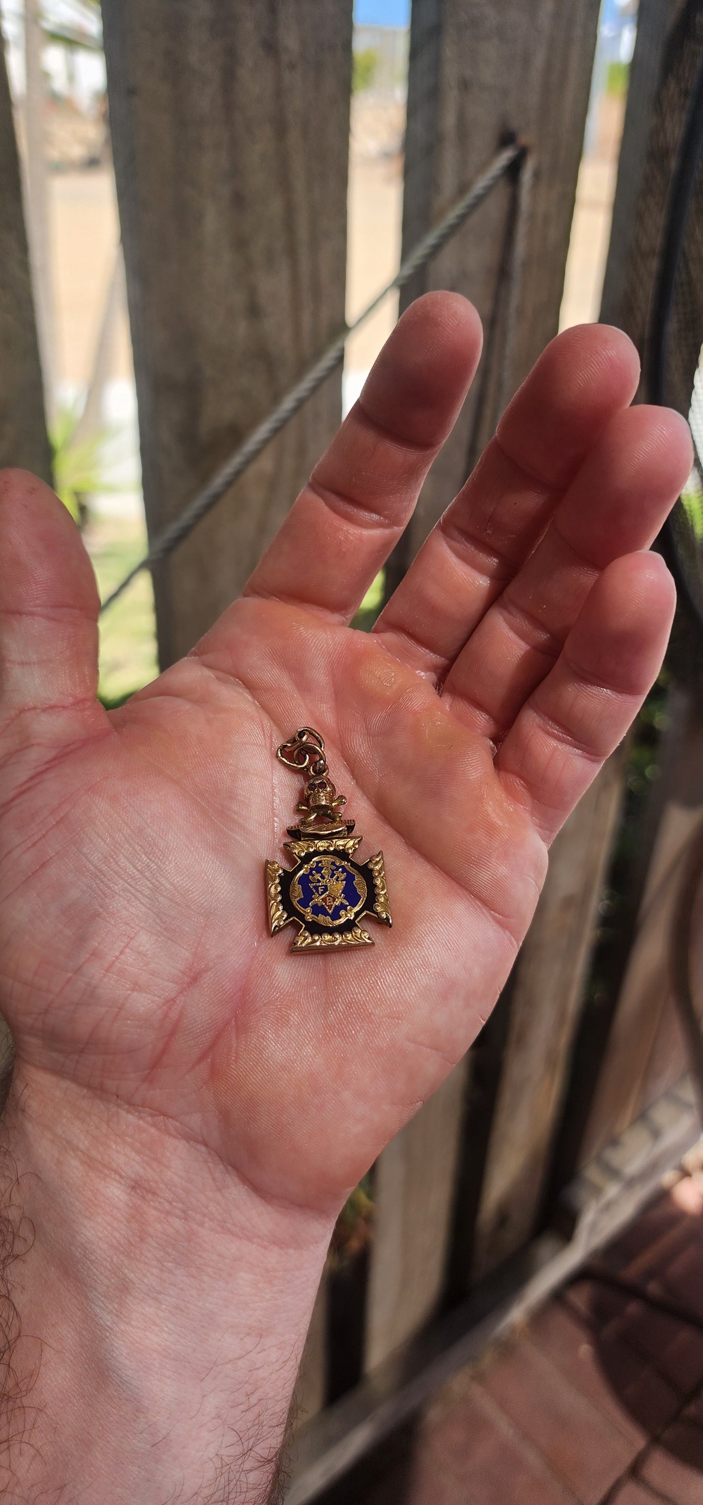 Antique Knights of Pythias Fraternal Watch Fob Pendant.