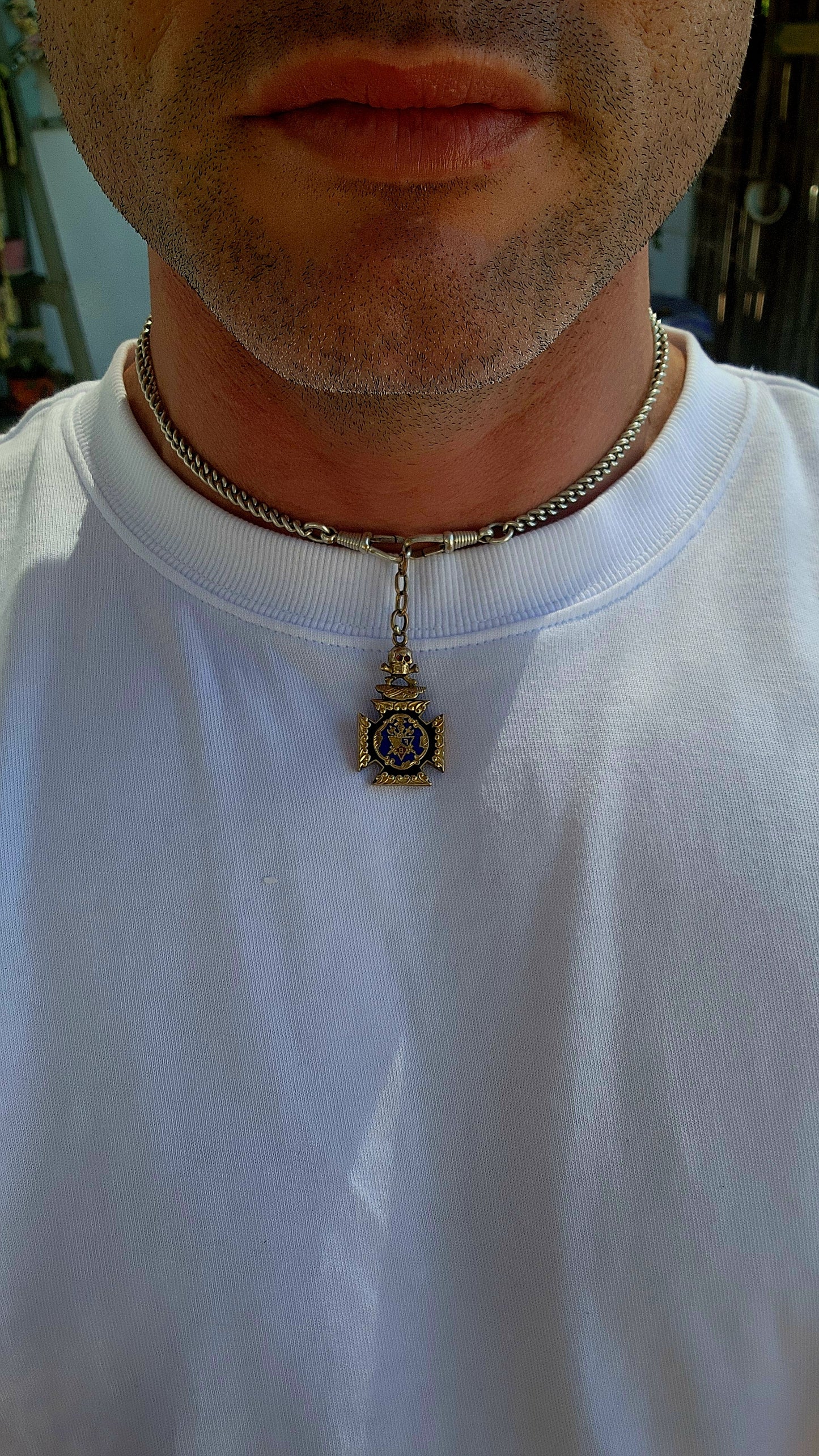 Antique Knights of Pythias Fraternal Watch Fob Pendant.