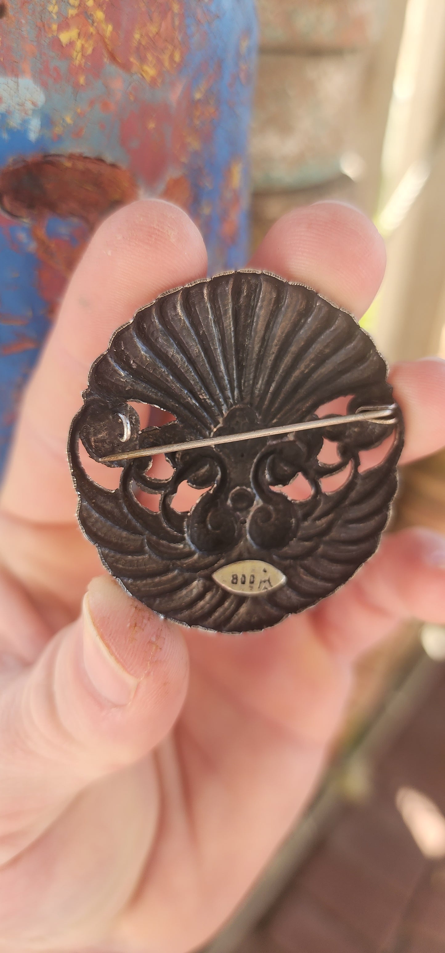 An exceptional treasure from the Indonesian island of Java — this Art Deco-era .800 silver brooch is a shining example of Yogyakarta / Djokja (Jogja) silverwork.