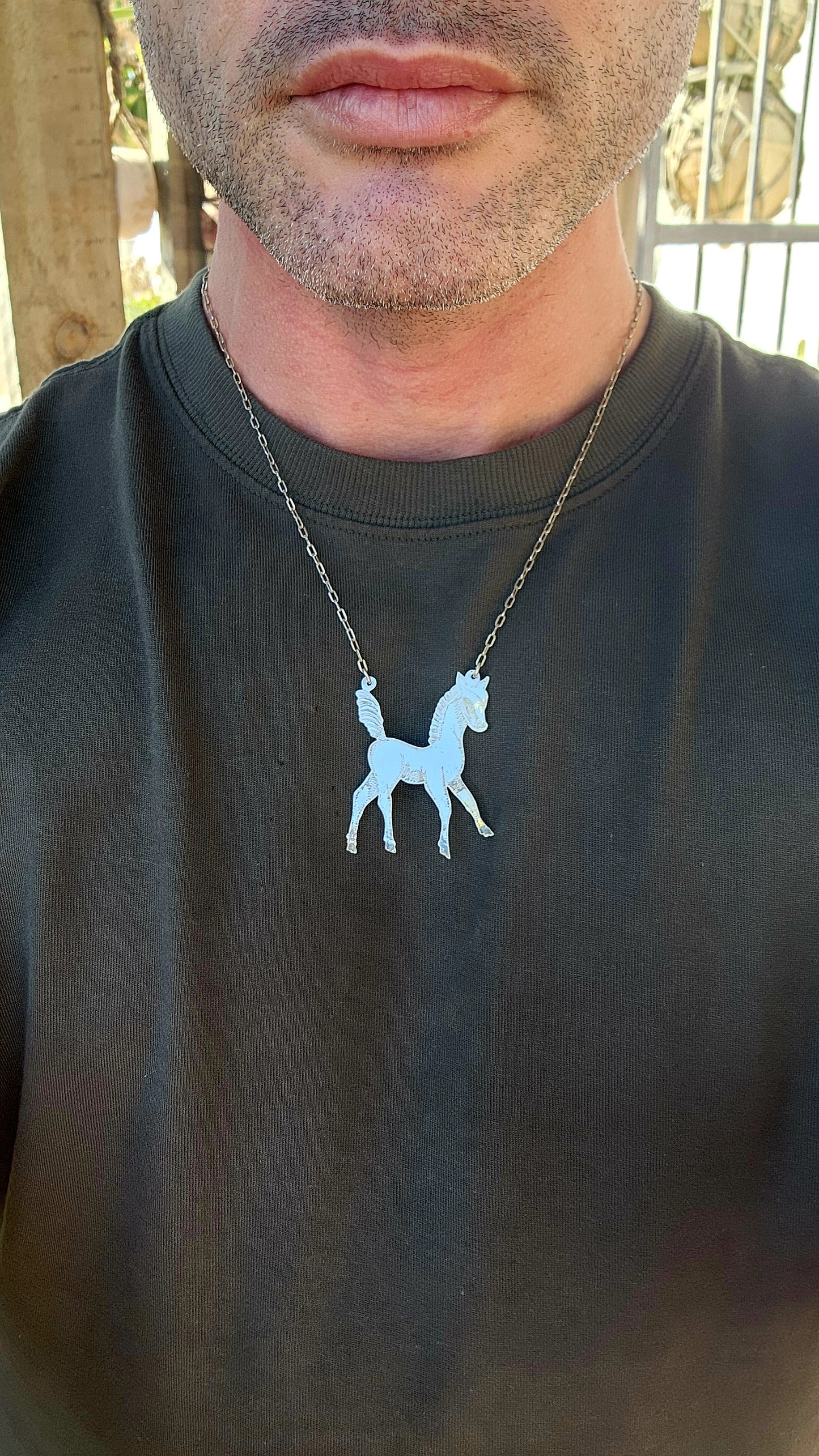 This one-of-a-kind artisan-made sterling silver horse pendant is the definition of whimsical statement jewelry — bold, unusual, and absolutely impossible to ignore!