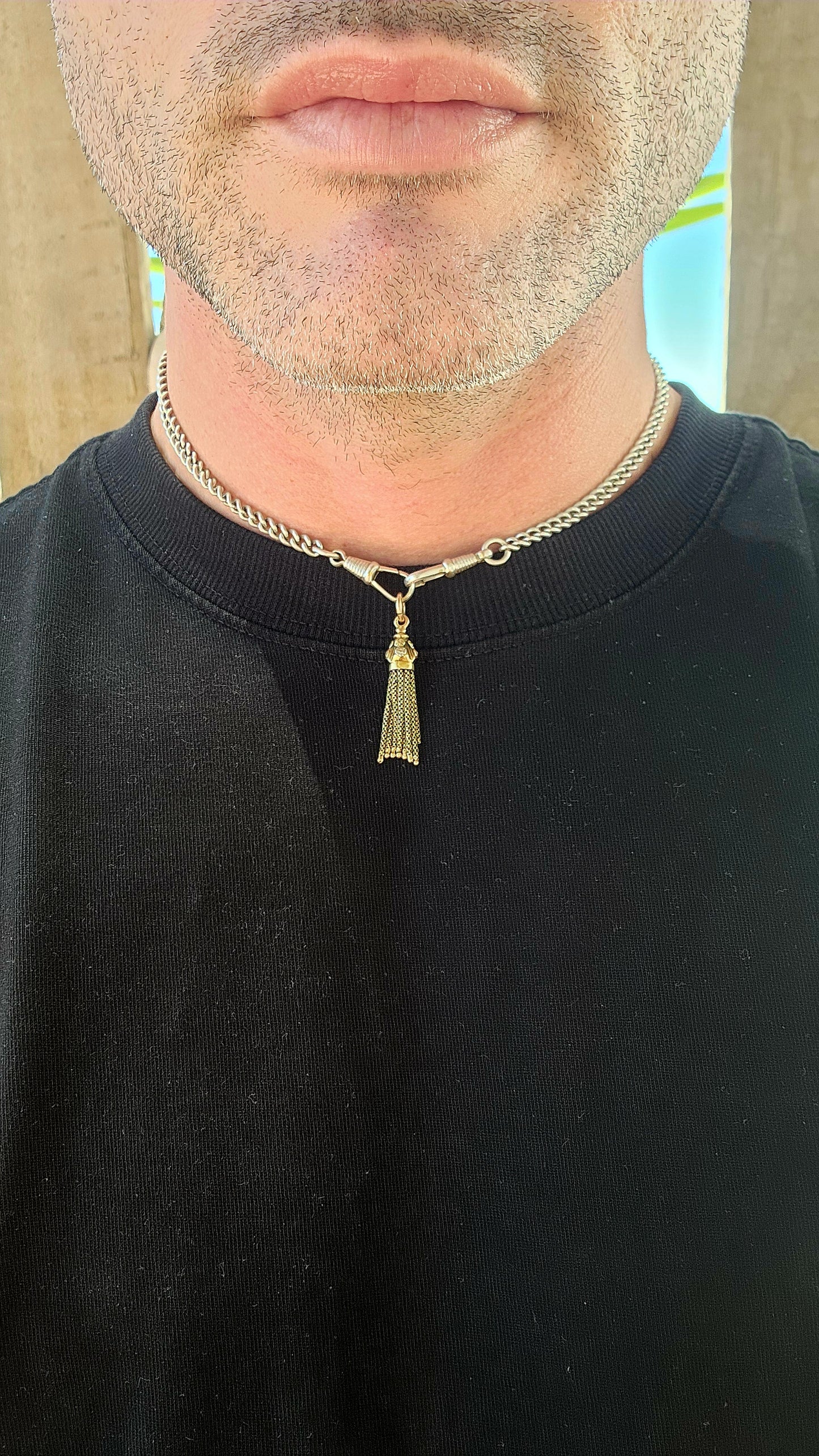 This exquisite antique Victorian-era tassel pendant is the very definition of elegance — a jewel that whispers stories from the 19th century while still feeling impossibly chic today.