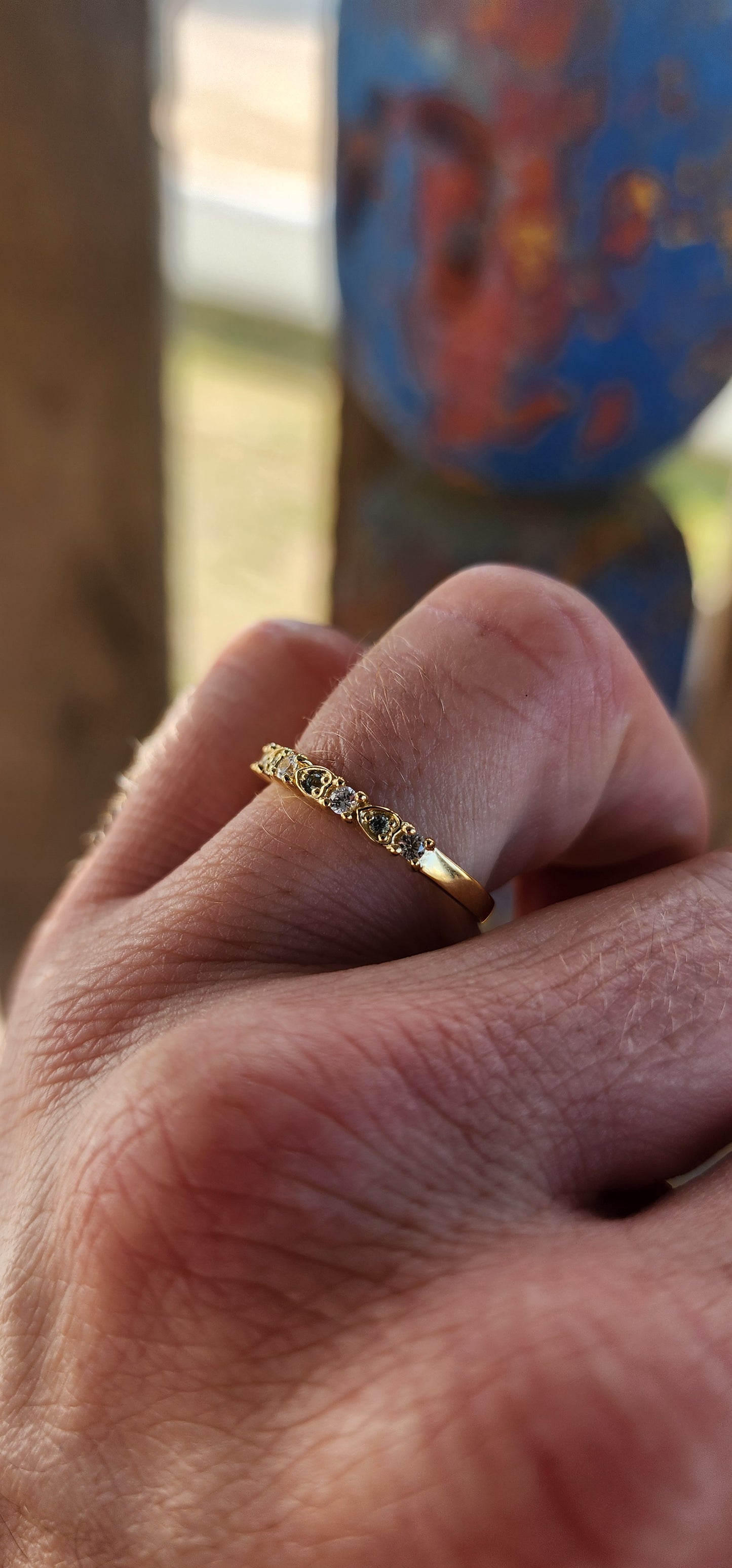 Meadow Glow Stacking Ring – Green Sapphire