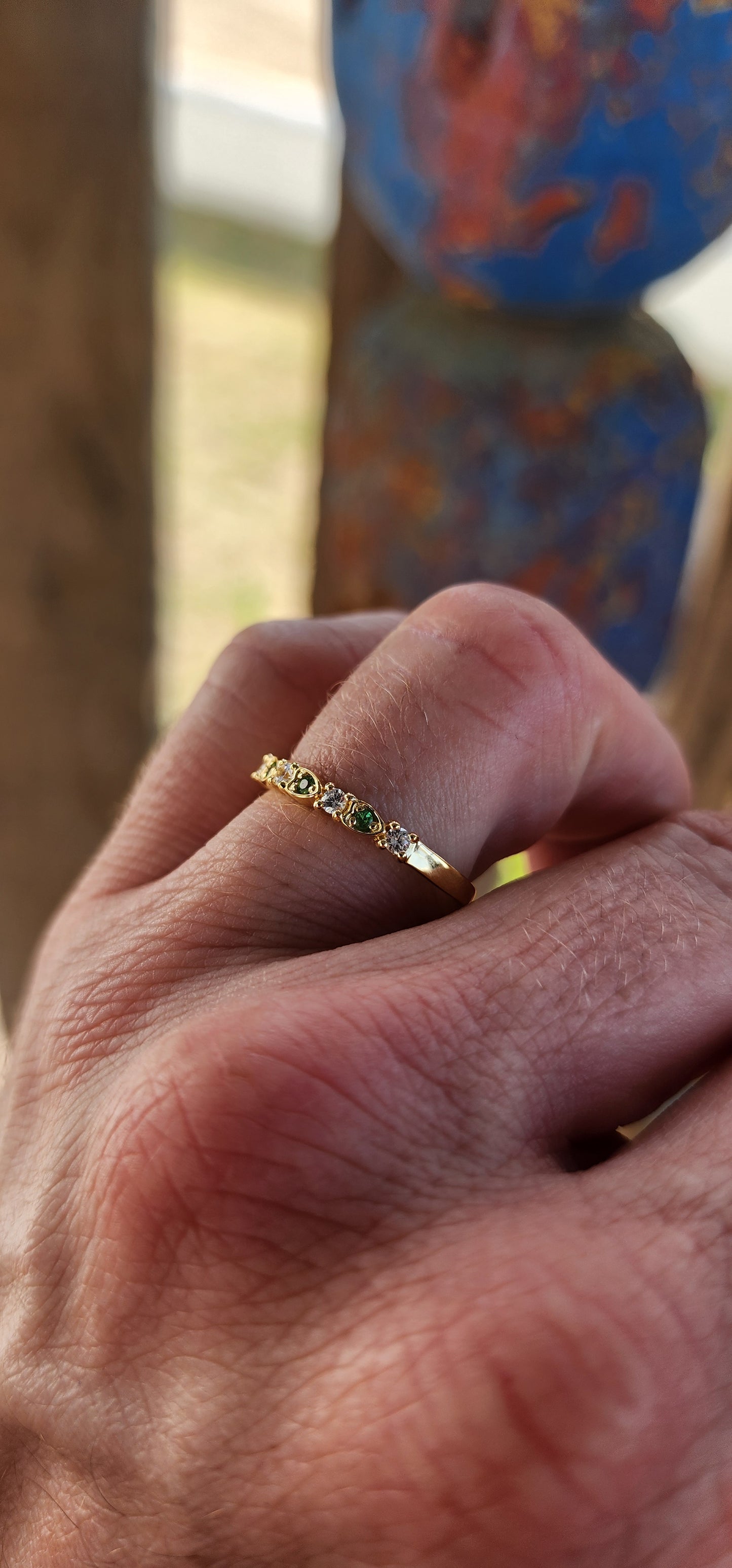 Verdant Heart Stacking Ring – Tsavorite
