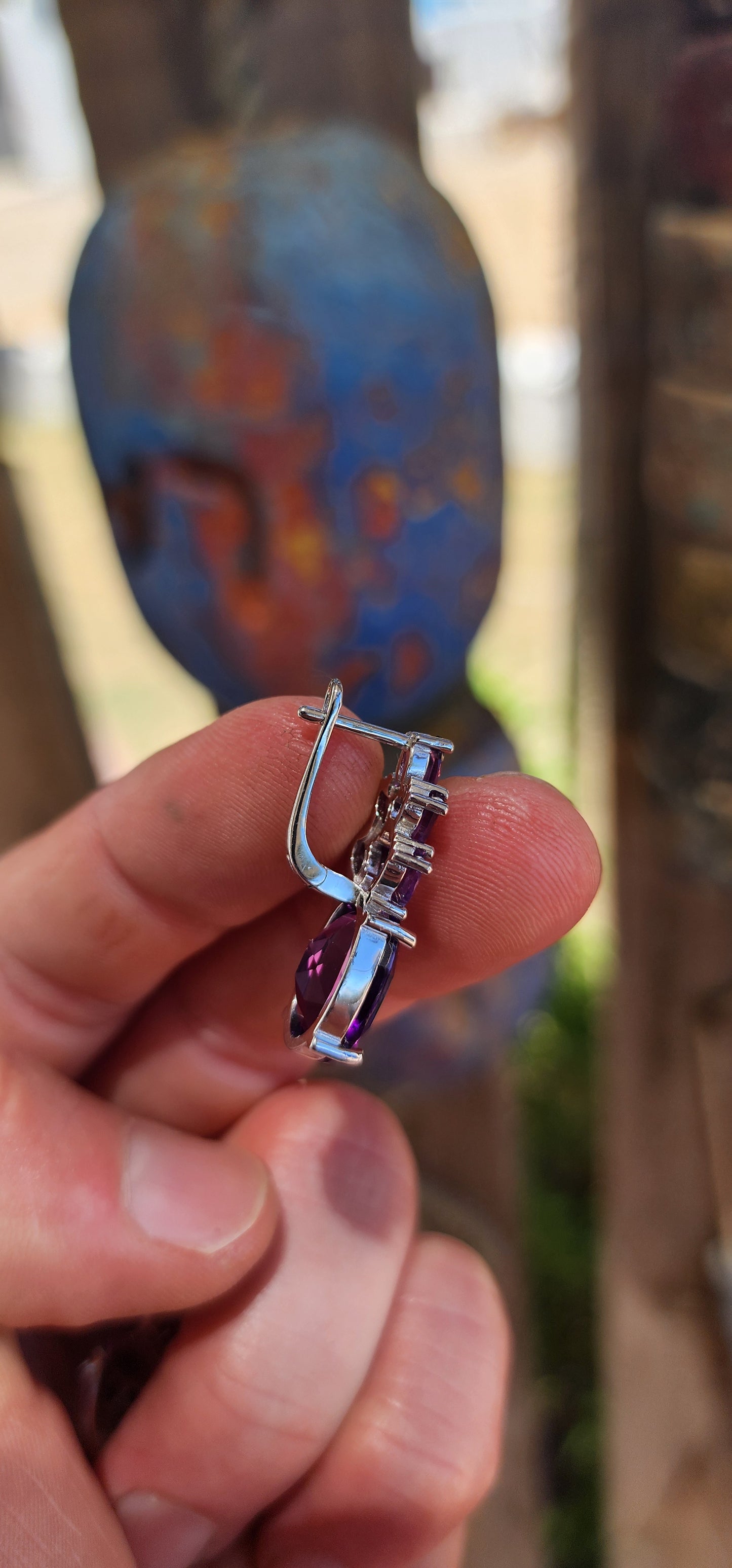 These jaw-dropping sterling silver statement earrings are like amethyst bouquets blooming right from your lobes — regal, sparkly, and dripping in violet luxury.