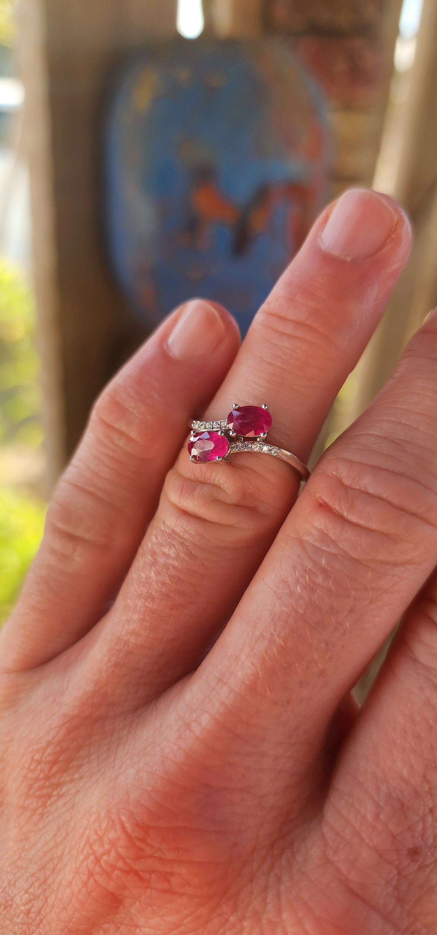 Sterling Silver Ruby “Toi et Moi” Ring.Elegant. Romantic. Timeless — with a bold red-hot twist.
