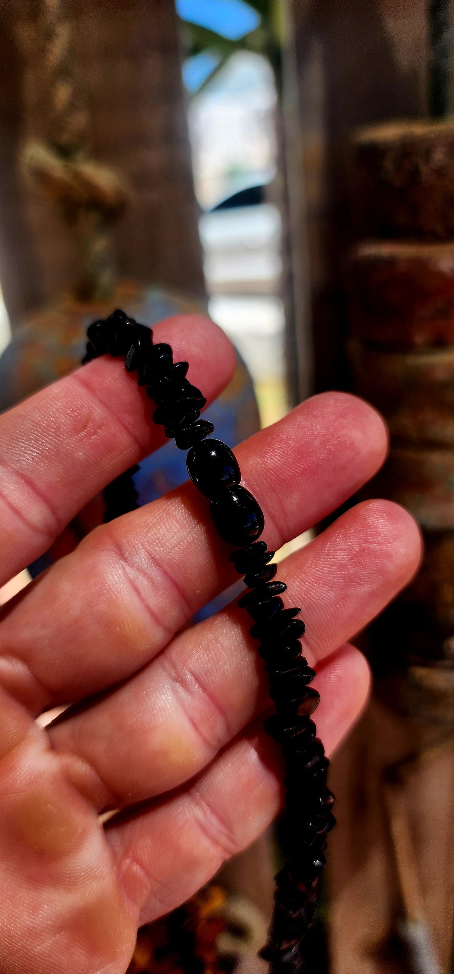 Handmade and gloriously bold, this chunky statement piece is crafted from natural Baltic amber chips.