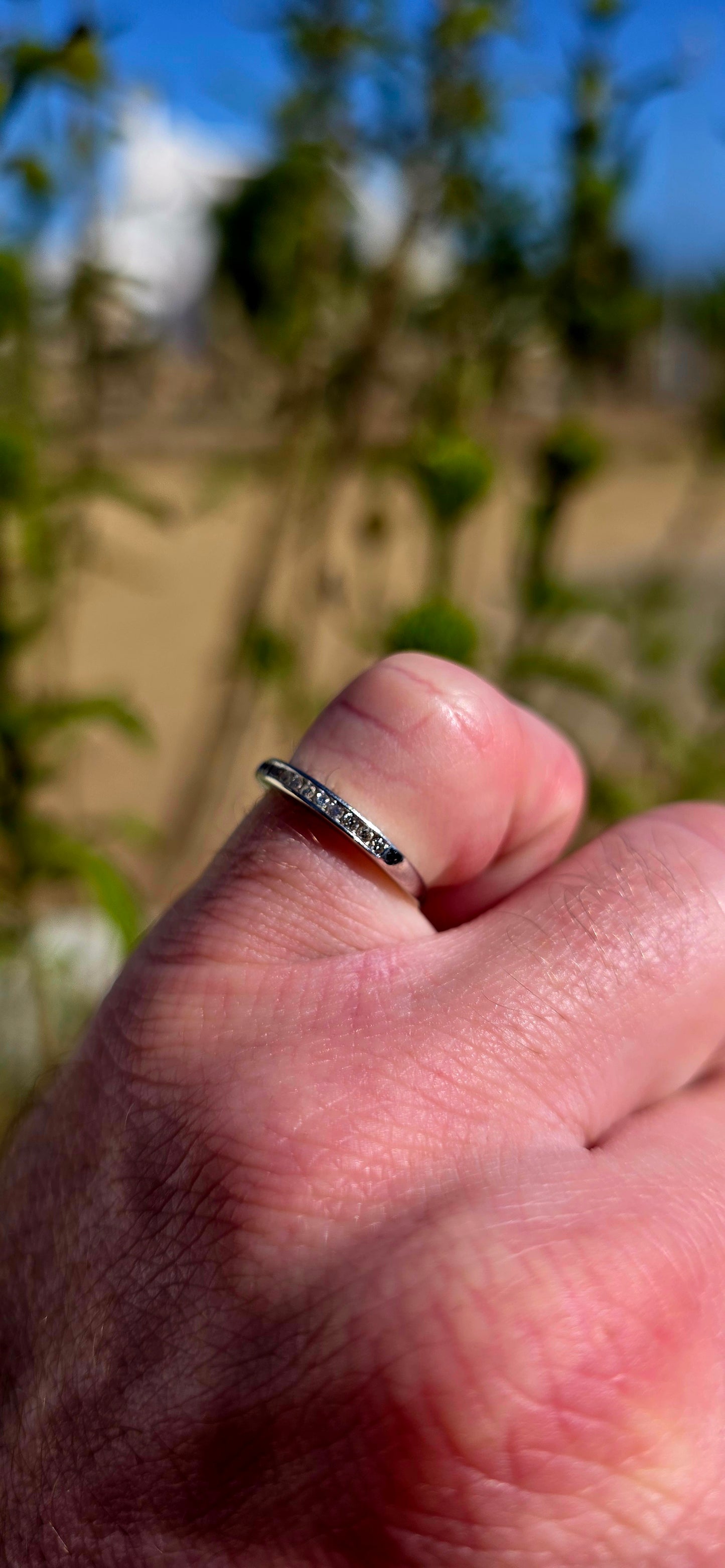 A beautifully refined 9ct white gold stacking ring, designed with a sleek, minimal profile that hugs the finger perfectly.