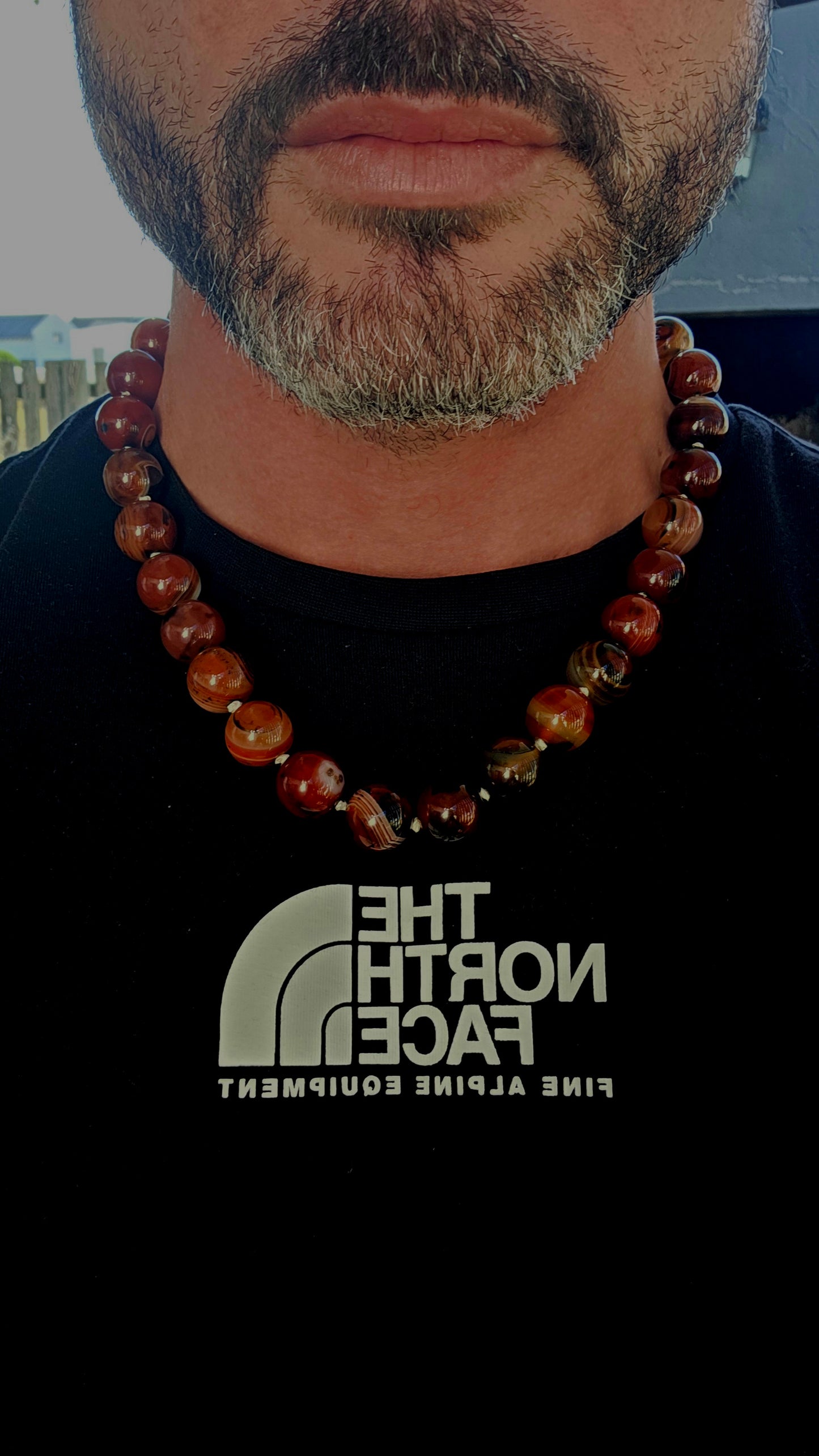 This one has serious presence… a bold, earthy, almost ancient-feeling necklace that speaks straight to lovers of natural stone and powerful statement pieces.