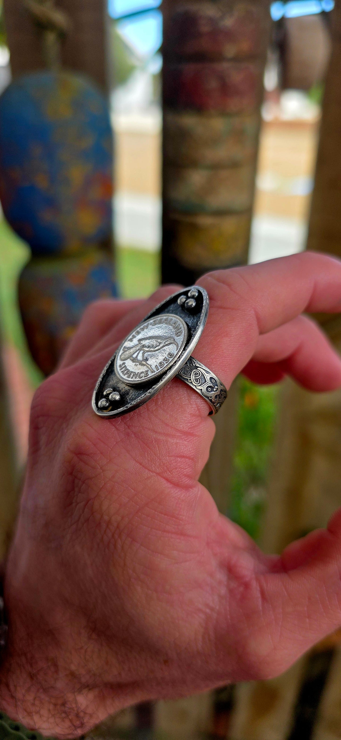 A bold, story-rich piece that fuses history, craftsmanship, and raw presence into one unforgettable ring.
