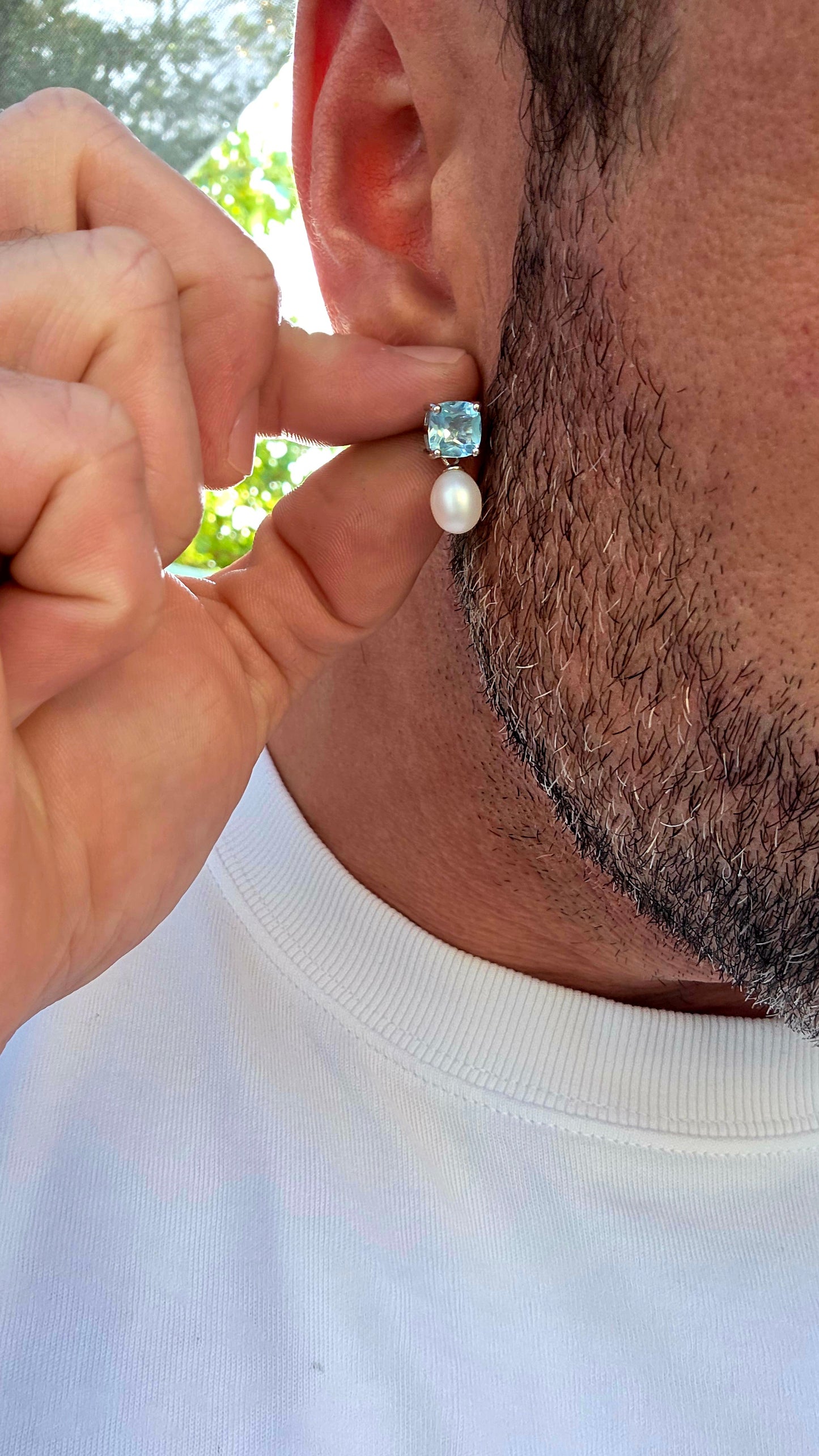 These playful yet elegant sterling silver drop earrings are such a dreamy combination of sparkle and softness.