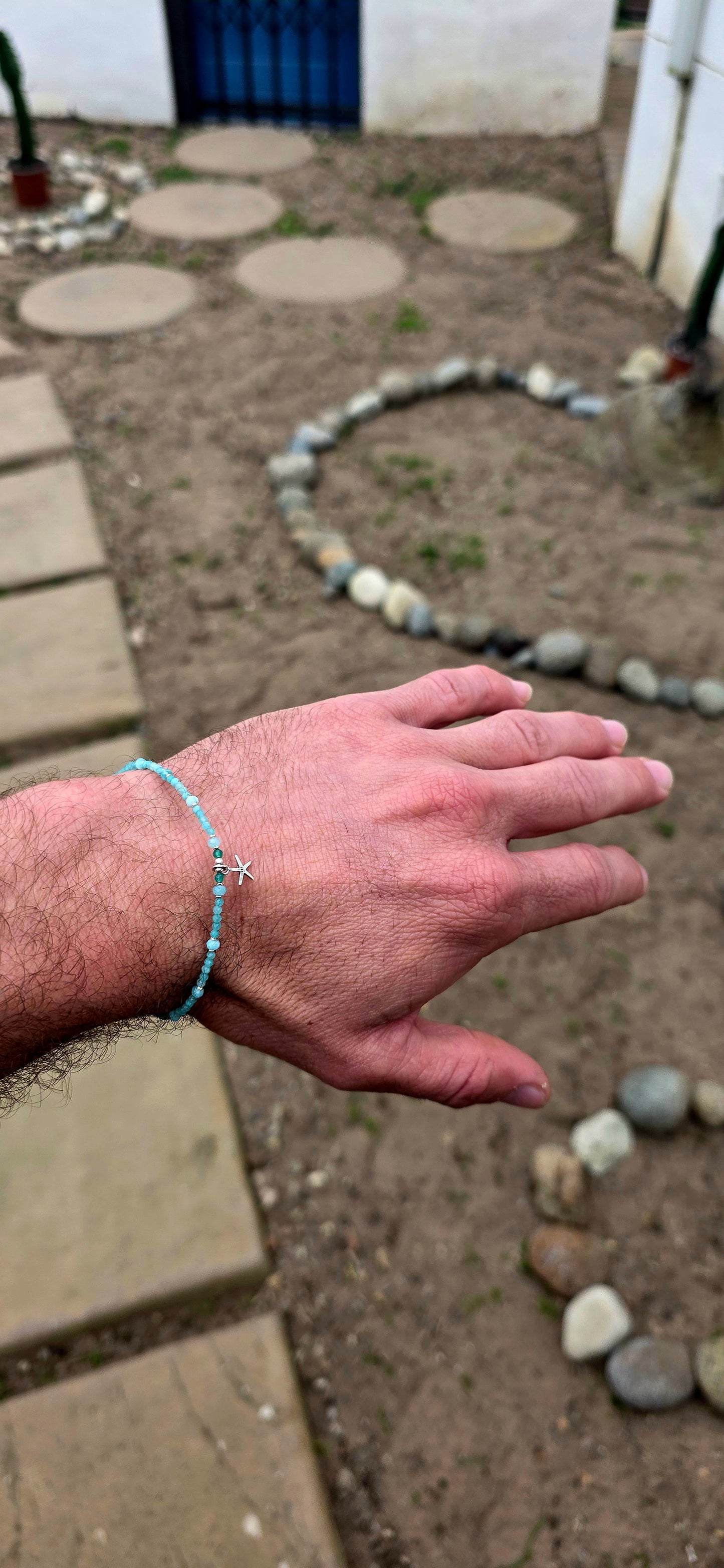 Fine, dainty and absolutely gorgeous! This delicate sterling silver bracelet is strung with tiny faceted blue apatite gemstone beads, their beautiful aqua-blue colouring giving the piece a wonderfully fresh, ocean-inspired feel.