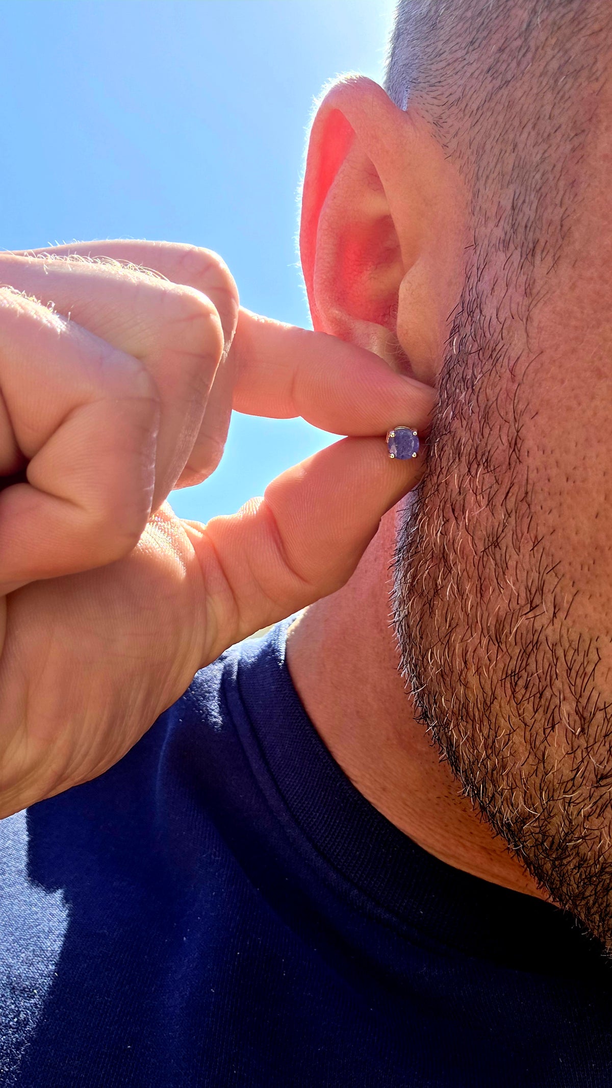 Minimalistic and perfectly UNISEX — these are the kind of tanzanite studs you’ll reach for every single day!