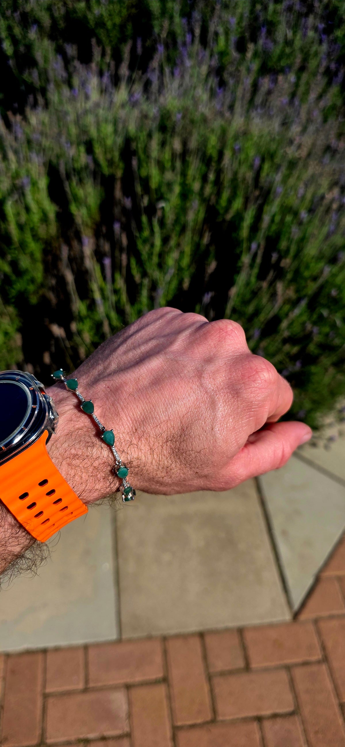 An absolutely gorgeous and exotic Sterling Silver, Emerald & CZ tennis-style bracelet — elegant enough to wear alone but PERFECT for stacking!
