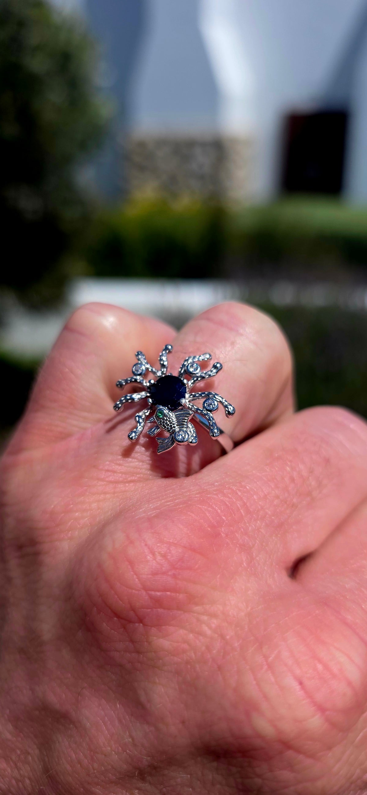 A wonderfully unusual and whimsical sterling silver statement ring, inspired by the enchanting beauty of the underwater world!