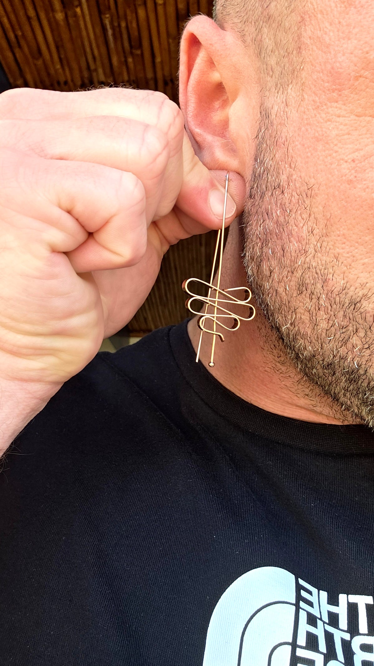An absolutely FABULOUS pair of oversized, artisan-crafted sterling silver drop earrings with beautiful rose gold plating, designed in a wonderfully abstract, sculptural Modernist style!