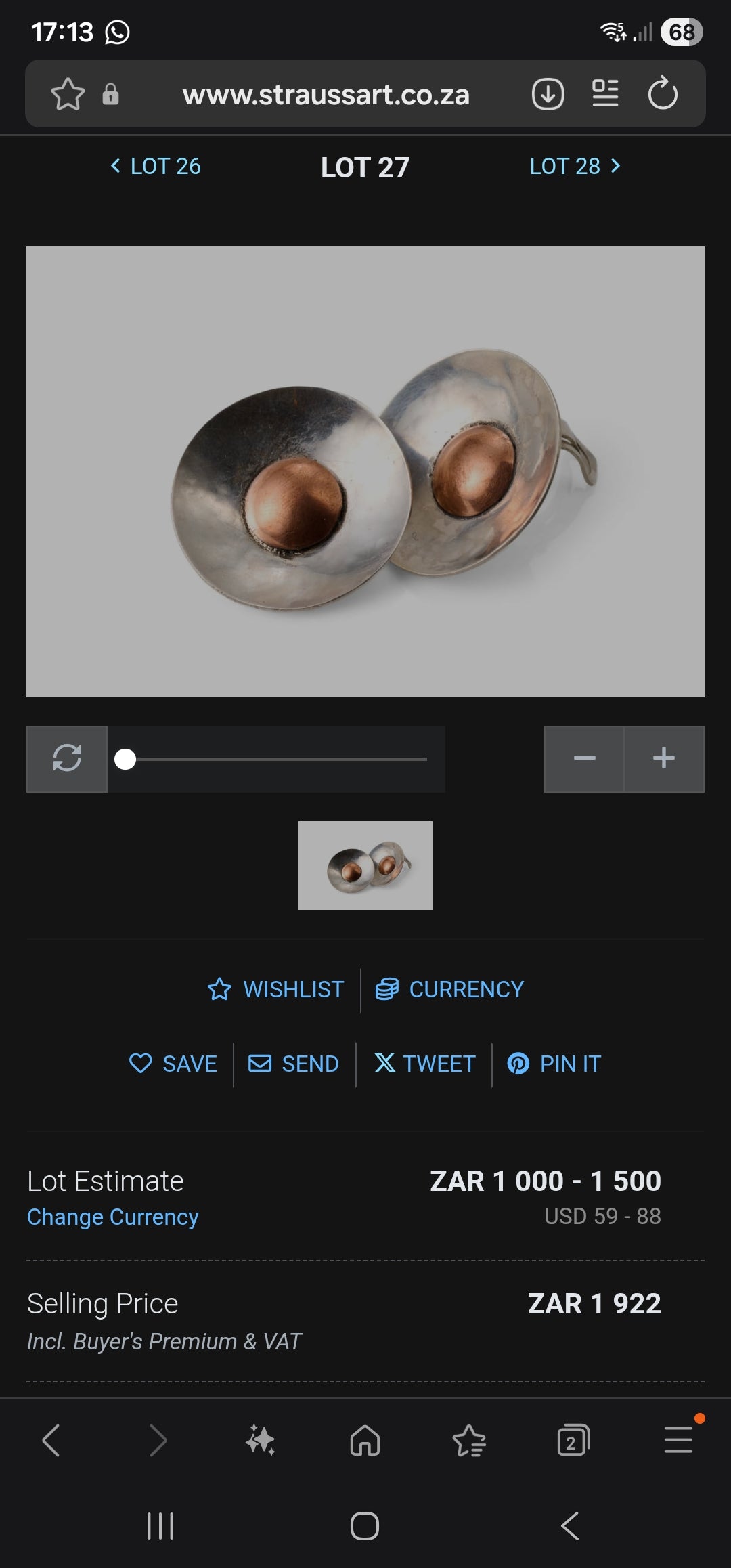 A truly marvelous pair of vintage Mid-Century Modernist designer clip-on earrings by the legendary South African artist Kurt Jobst — and let me just say… this is museum-grade wearable art.