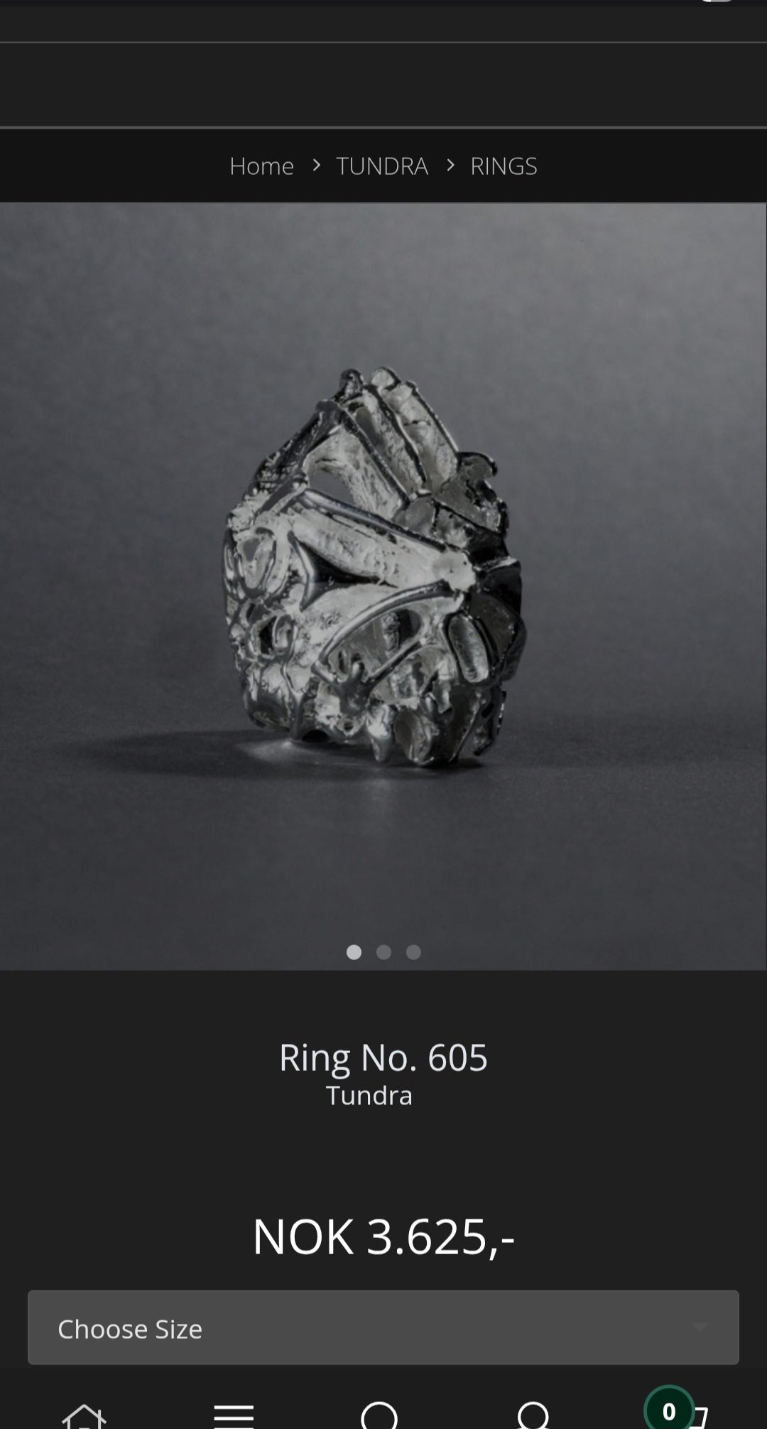 This iconic Norwegian brutalist ring is a powerful example of mid-century Scandinavian modernist jewellery at its most sculptural and uncompromising.