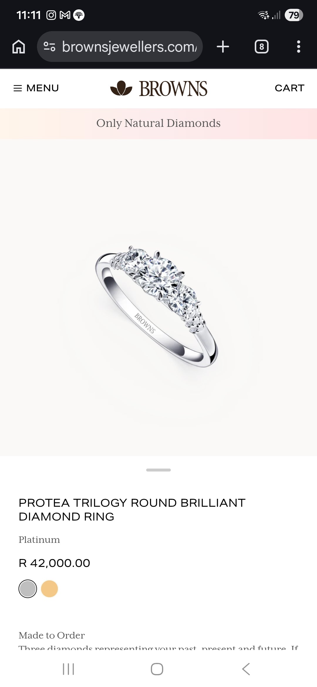 An absolutely spectacular 18ct white gold Diamond Trilogy Ring from the iconic Browns Protea Collection.