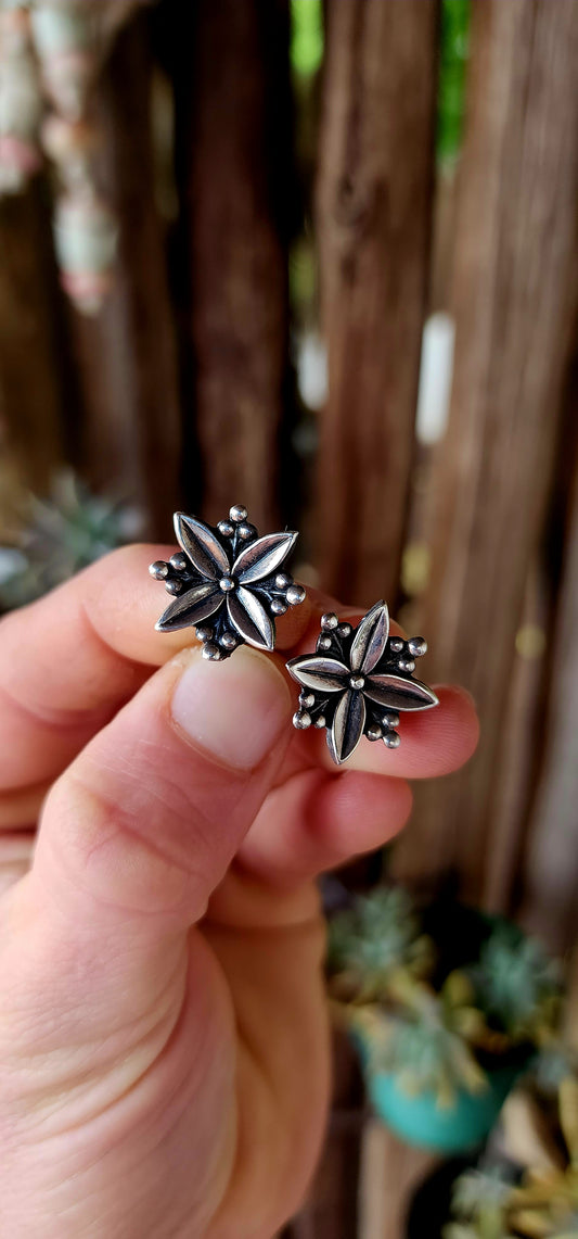 Vintage 1950s Designer Sterling Silver Clip-On Earrings by Joe Calafato (Candida).