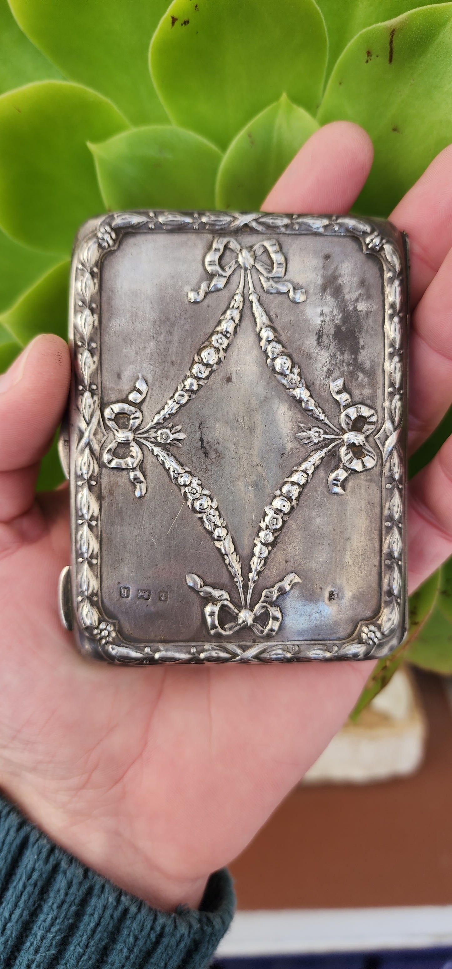 Antique Victorian Hallmark Silver wallet style card case/purce.