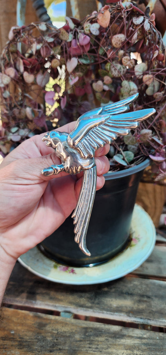 Fabulous and large size Sterling Silver Designer Bird of Paradise STATEMENT brooch ,Vintage 1940's TAXCO beauty- Designed by Mexican Silver shop - Casa Prieto at Ave 40 Juarez.