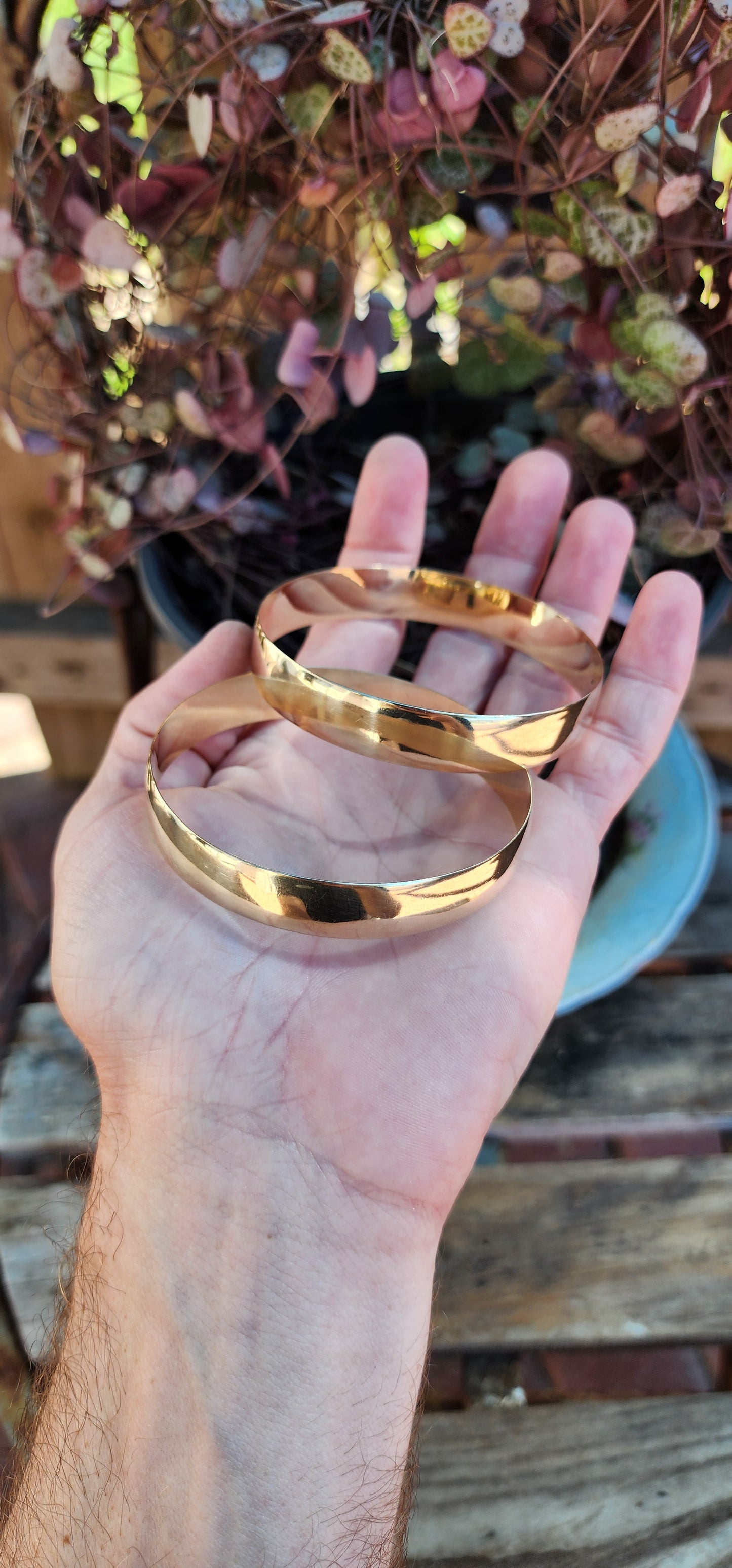 9ct Yellow Gold bangles -They are chunky and weighty!