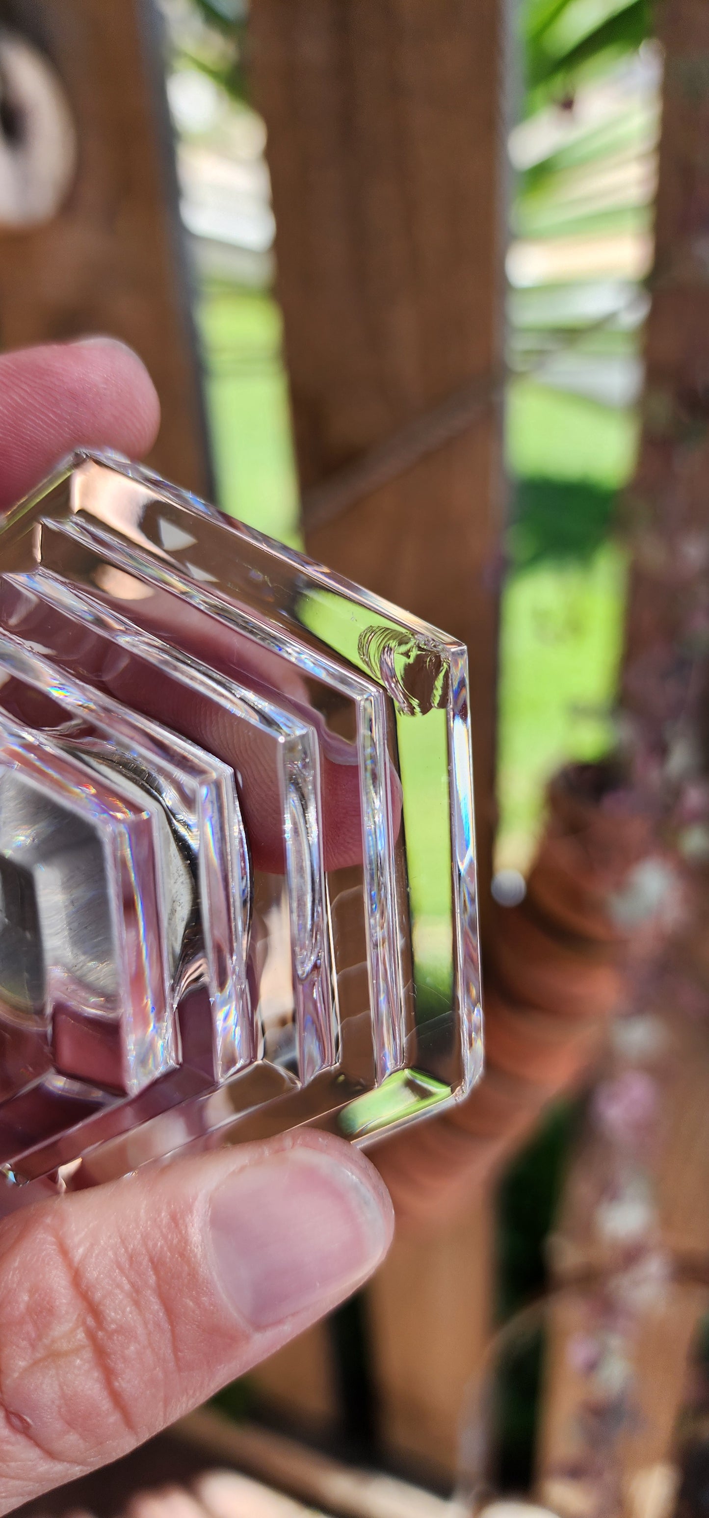 Baccarat France Crystal Orsay Paperweight Quartz Clock.