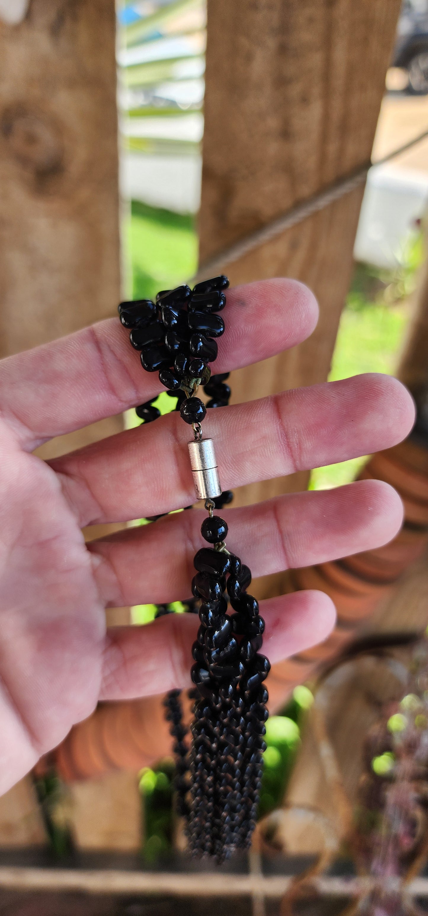 Spectacular 3 strand Brown/Black Tourmaline beaded necklace.