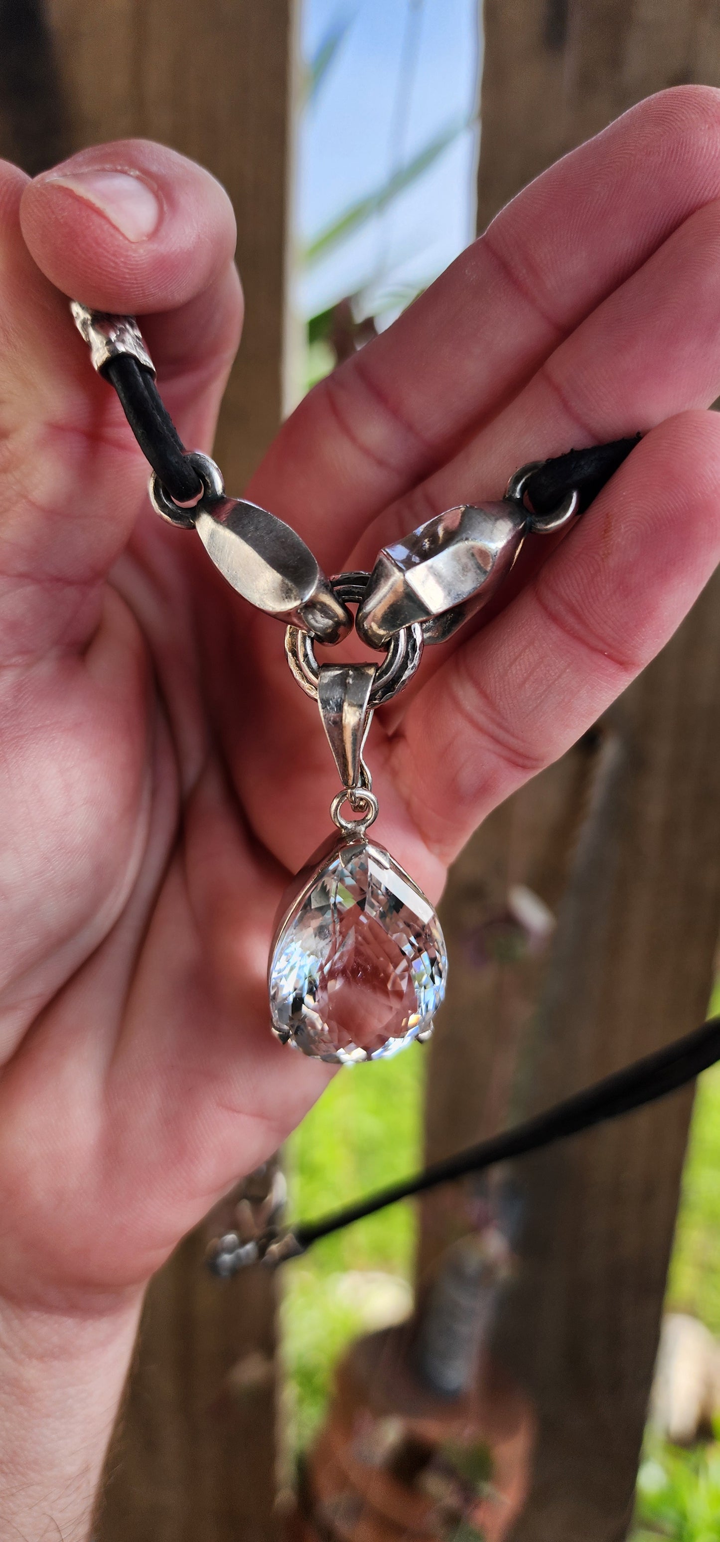 Absolutely marvelous Artisan made Sterling Silver necklace and pendant.